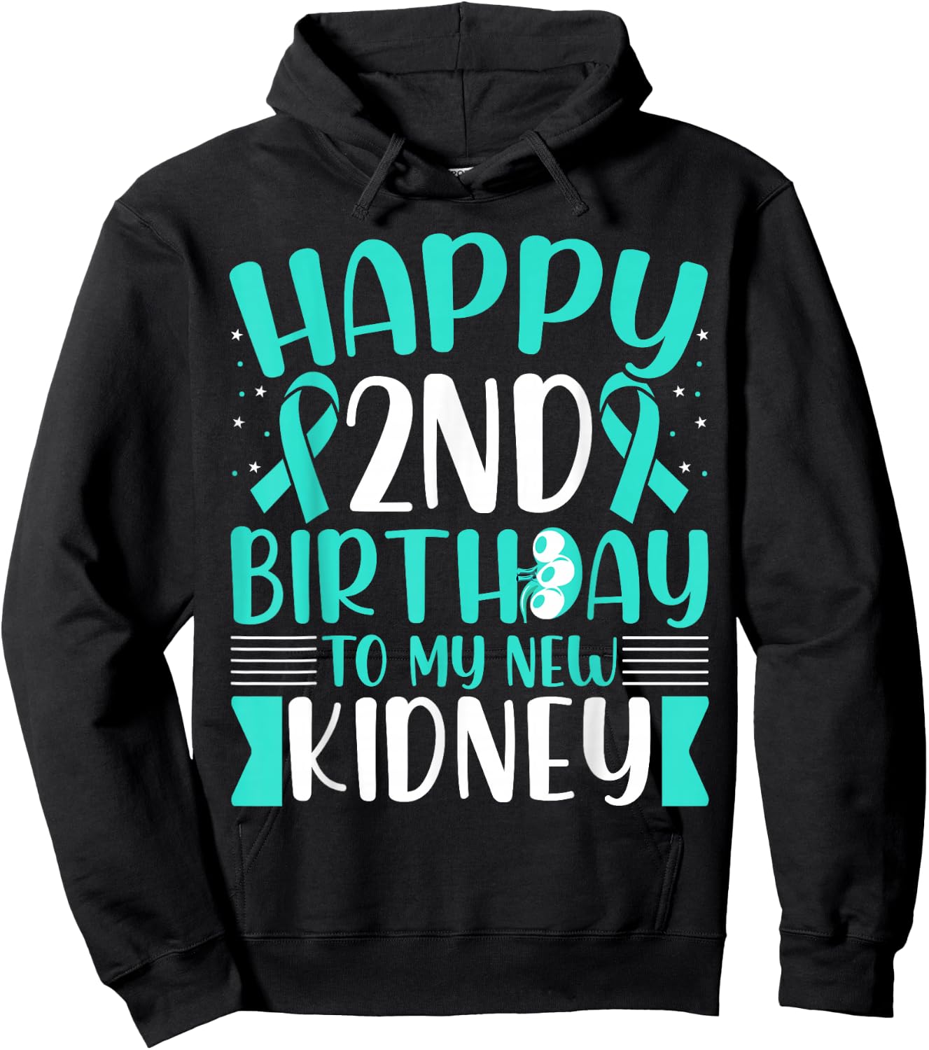 Kidney Recipient Survivor - 2nd Birthday to My New Kidney Hoodie - Hoodie | Black