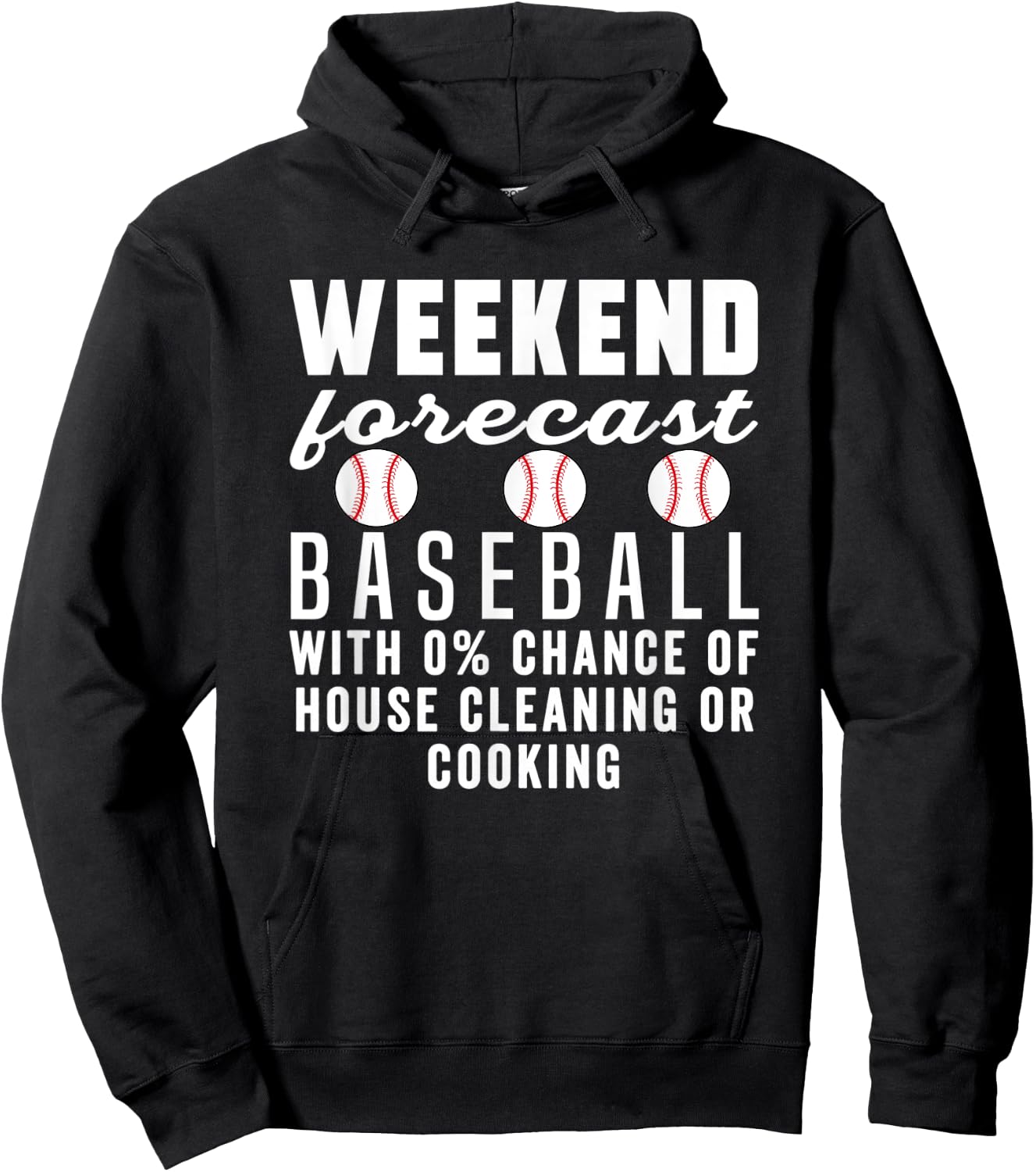 Weekend forecast baseball Mom Funny Baseball Softball Sports Hoodie - Hoodie | Black