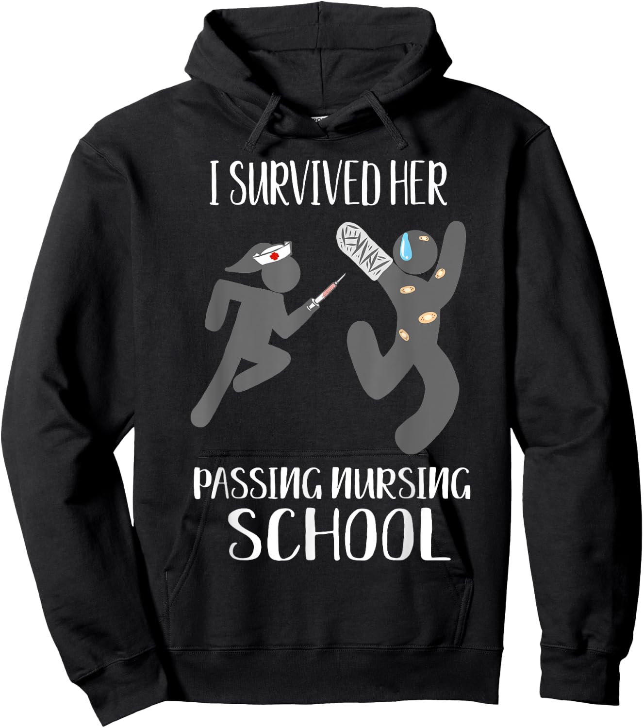I Survived Her Passing Nursing School Gifts Him Boyfriend Hoodie - Hoodie | Black