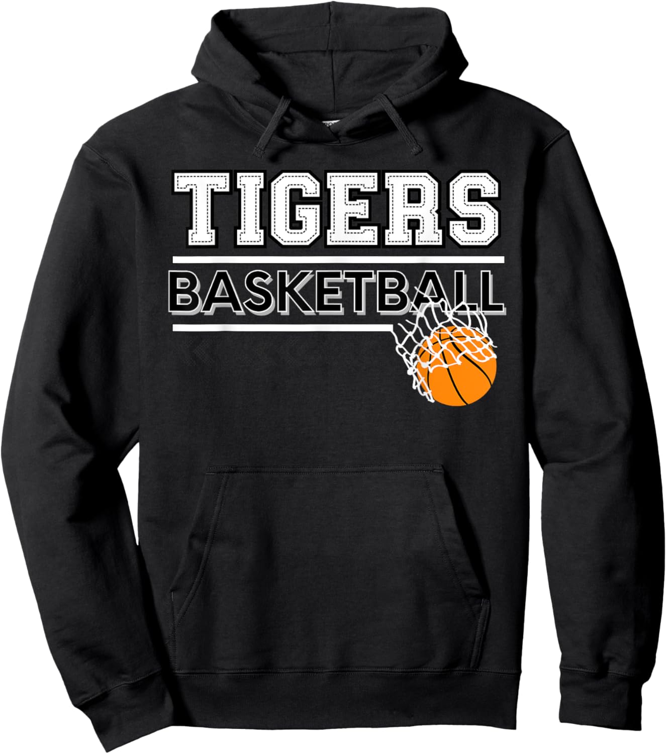 Tigers School Spirit Sports Basketball School Tigers Hoodie - Hoodie | Black