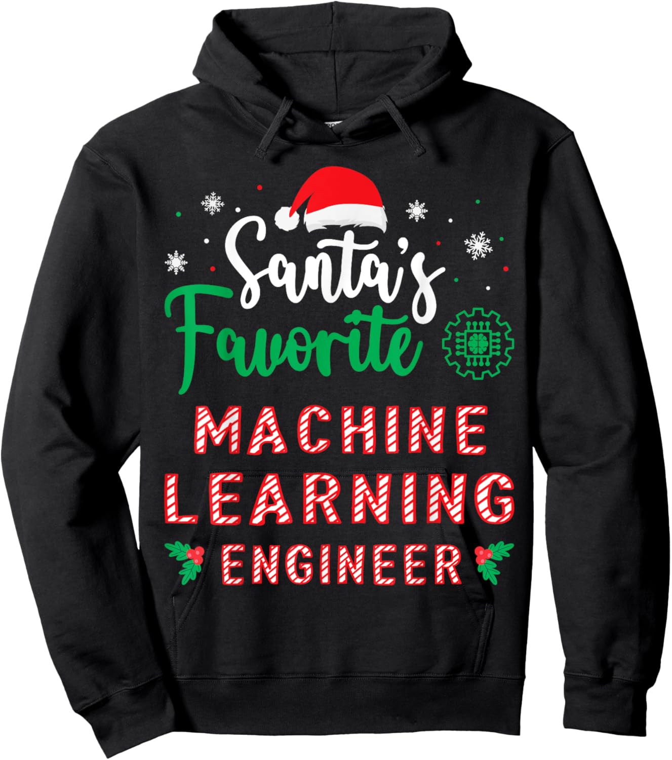 Christmas Artificial Intelligence Machine Learning Engineer Hoodie - Hoodie | Black