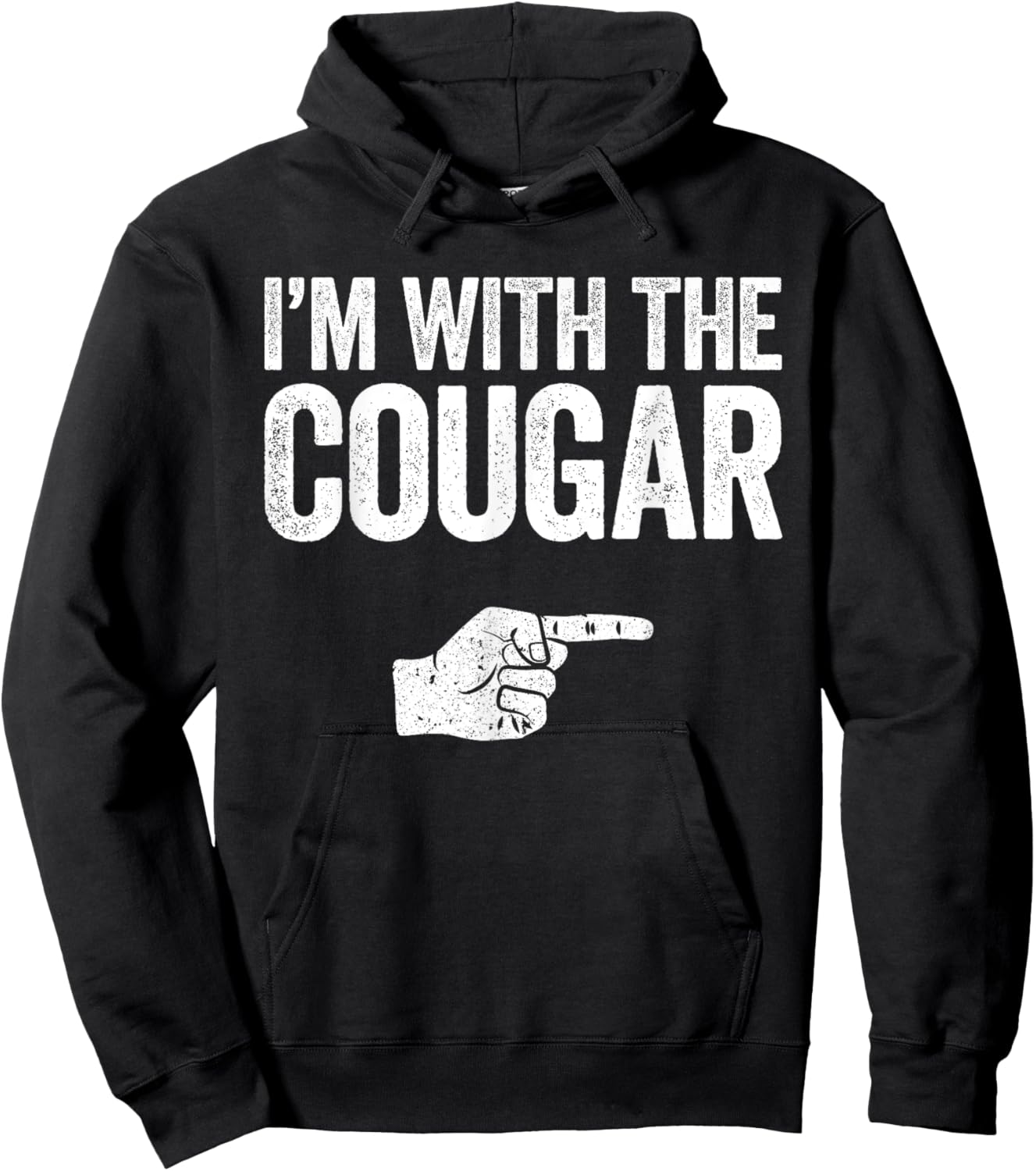 I'm With The Cougar Matching Cougar Costume Shirt Hoodie - Hoodie | Black