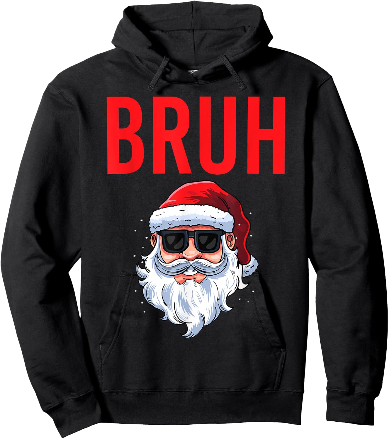 Merry Christmas Bruh Meme Funny Saying for Brother Boys Men Hoodie - Hoodie | Black
