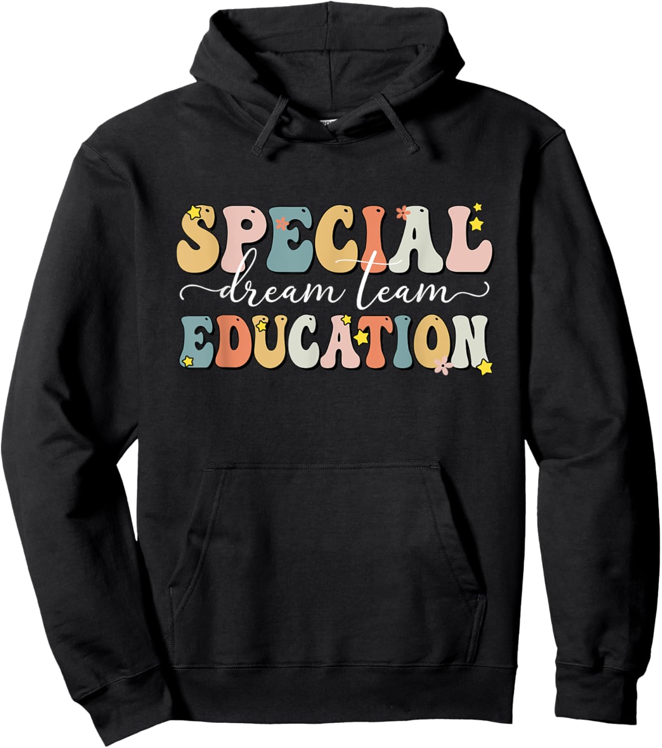 Retro Special Education Squad Groovy Dream Team SPED Teacher Men Women Kids Hoodie - Hoodie | Black
