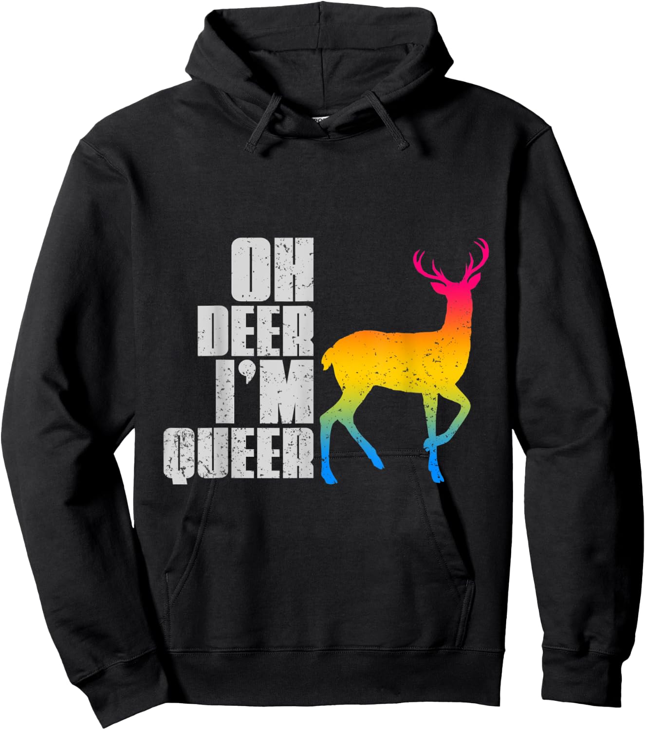 Oh Deer Im Queer Pansexual Hoodie - Hoodie | Black