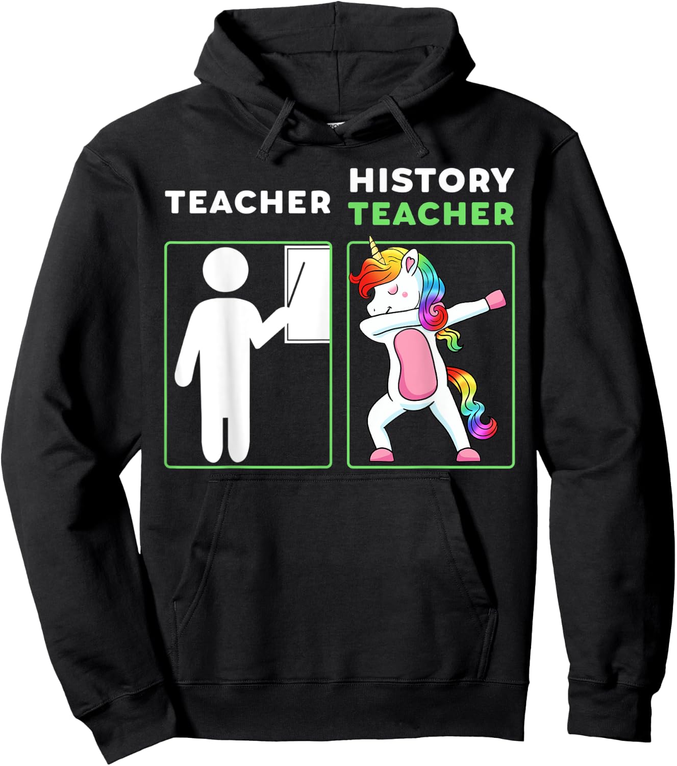 History Teacher Dabbing Professor Educator Unicorn Hoodie - Hoodie | Black