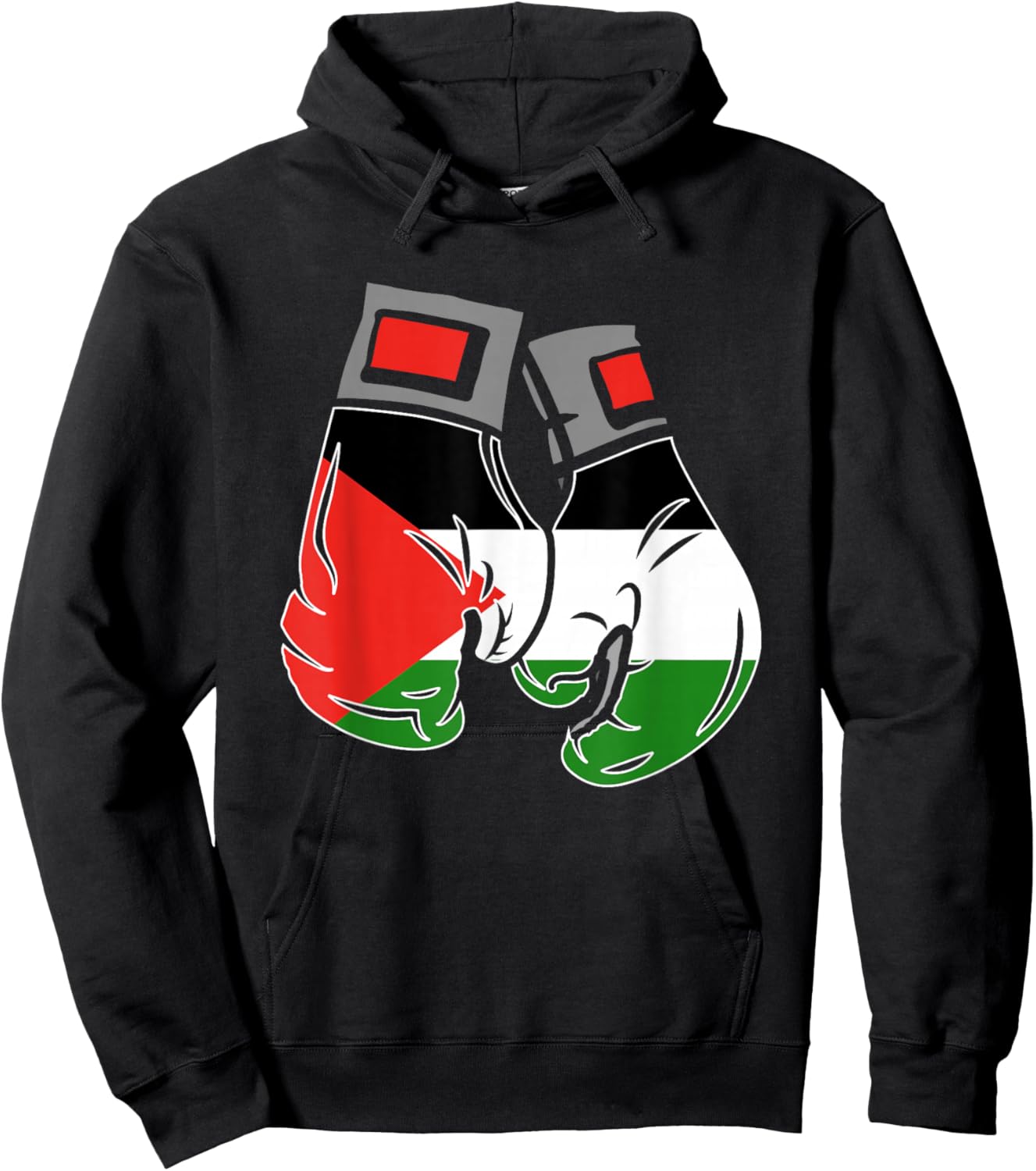 Boxing Glove With The Flag Of Palestine Hoodie - Hoodie | Black