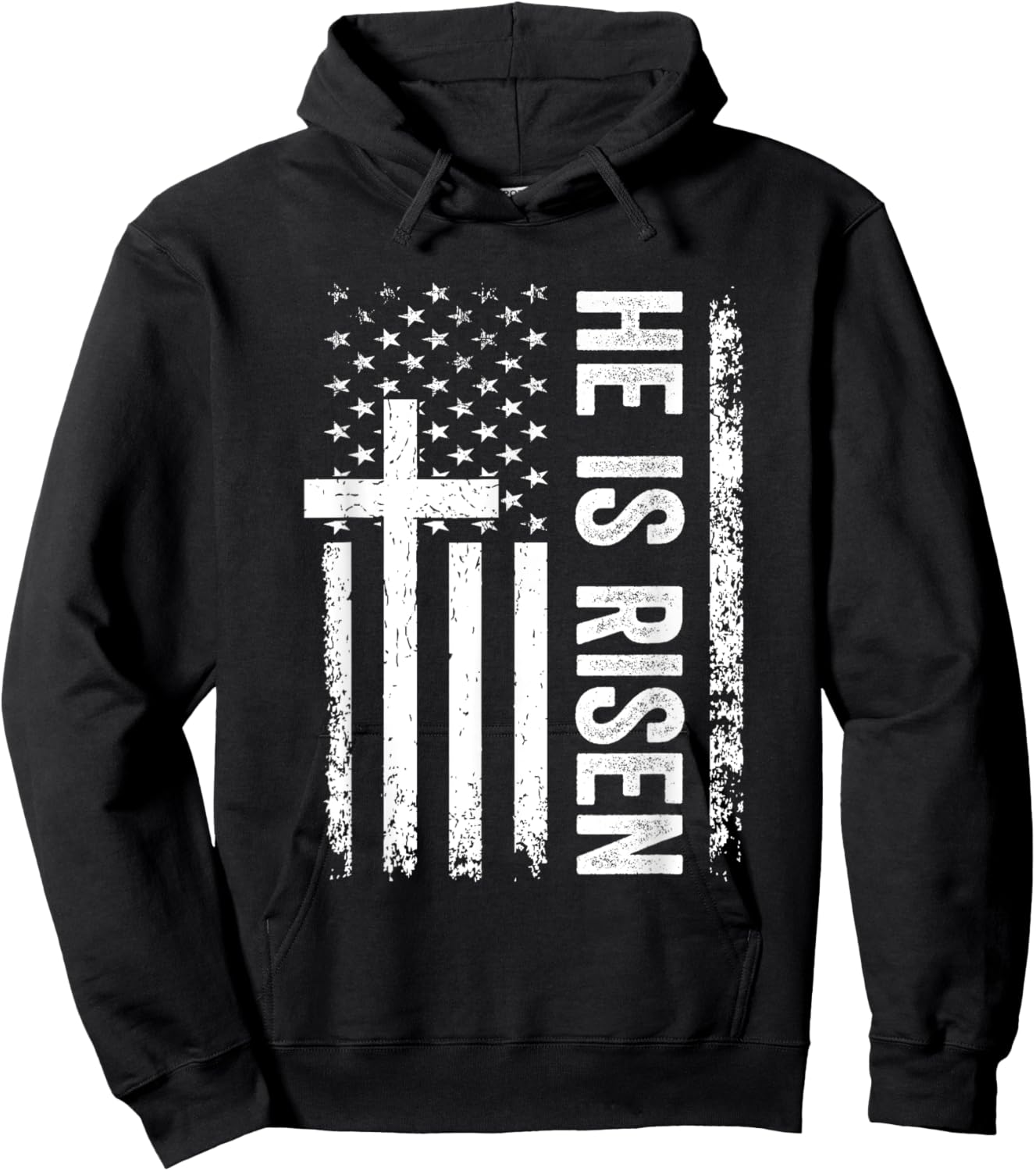 He Is Risen Christian Faith Religious Jesus Cross Hoodie - Hoodie | Black