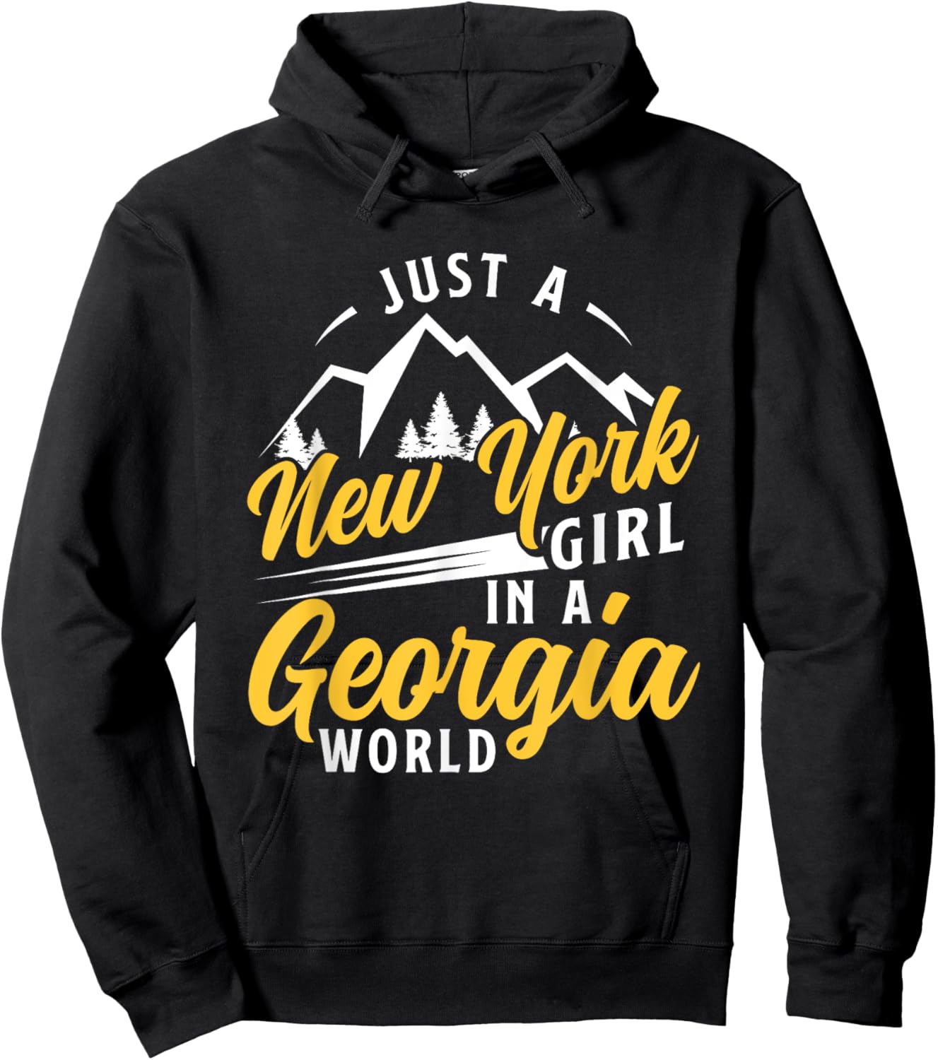 Just A New York Girl In A Georgia World Proud New Yorkers Hoodie - Hoodie | Black