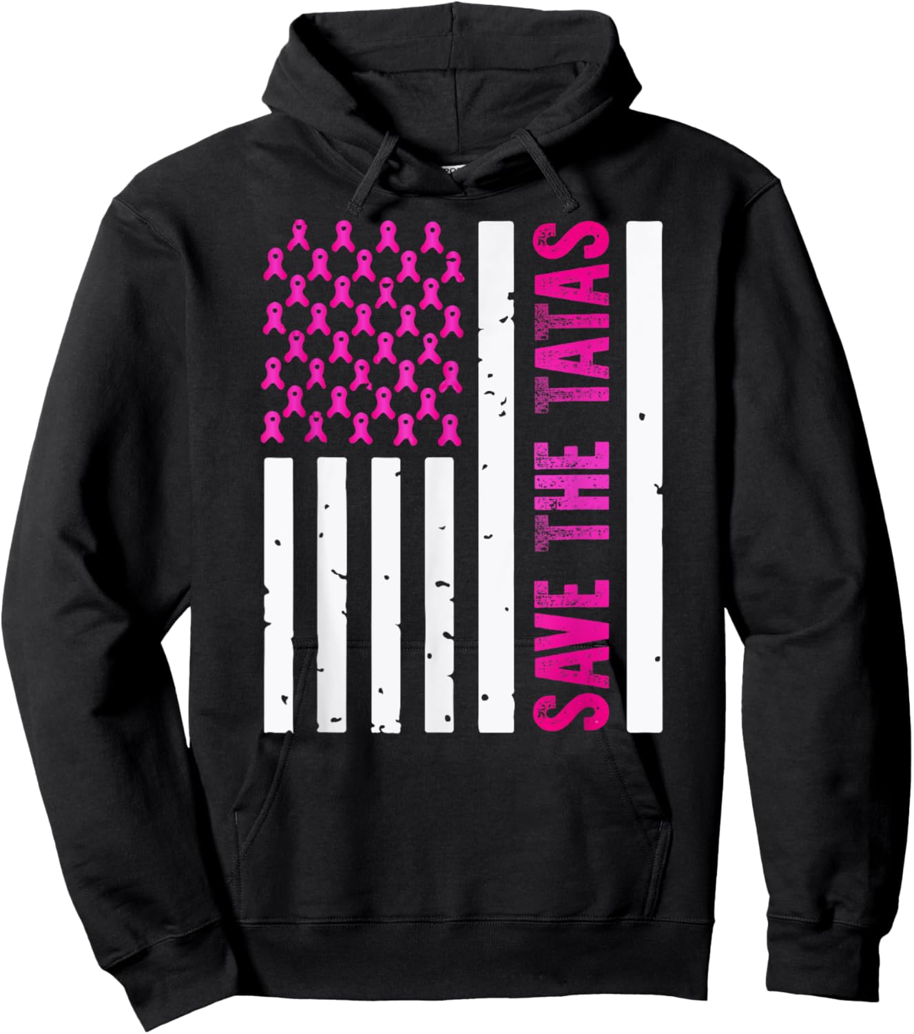 Save The Tatas Breast Cancer Awareness Pink Ribbon Family Hoodie - Hoodie | Black