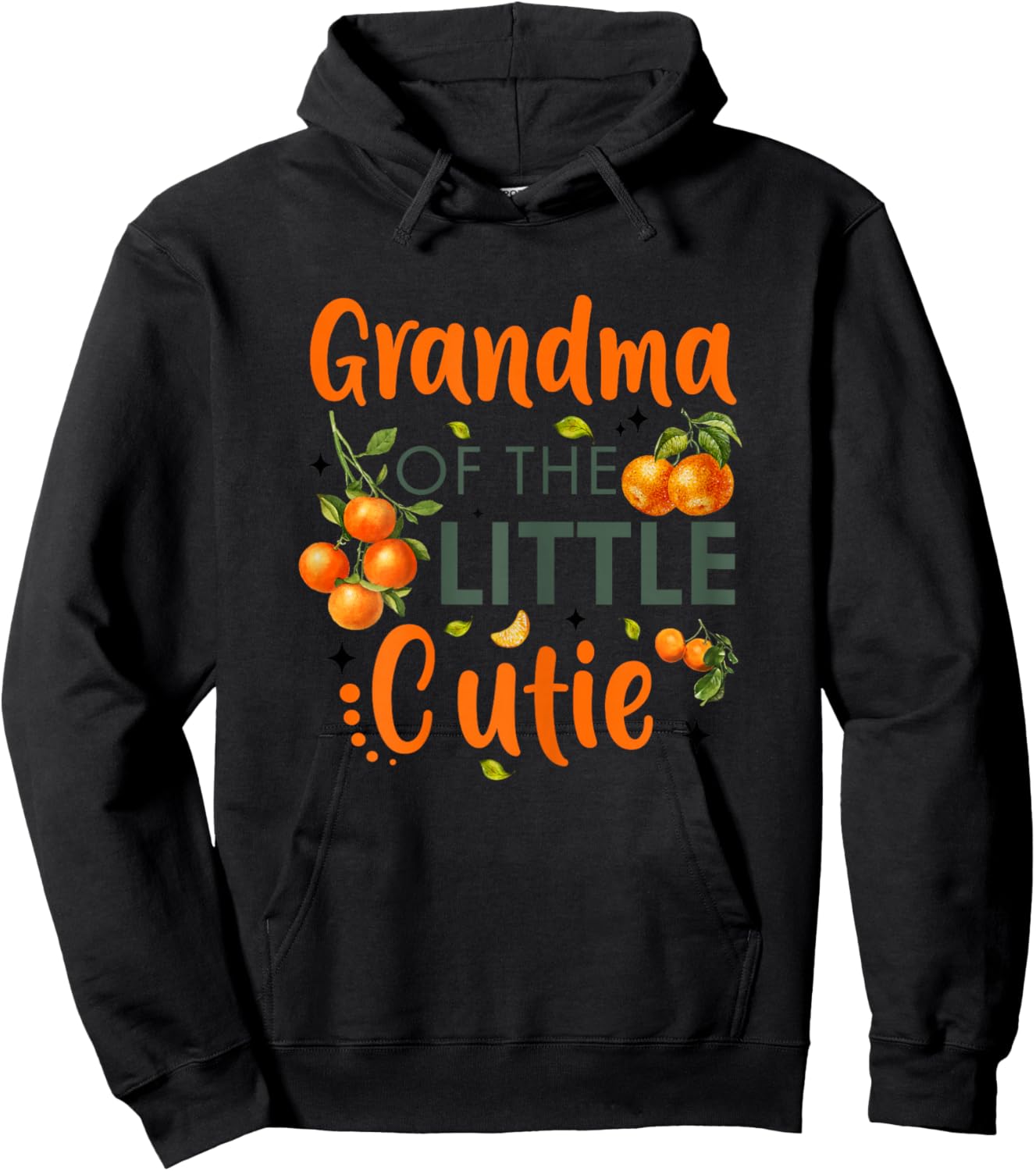 Grandma Of The Little Cutie Orange 1st Birthday Party Hoodie - Hoodie | Black