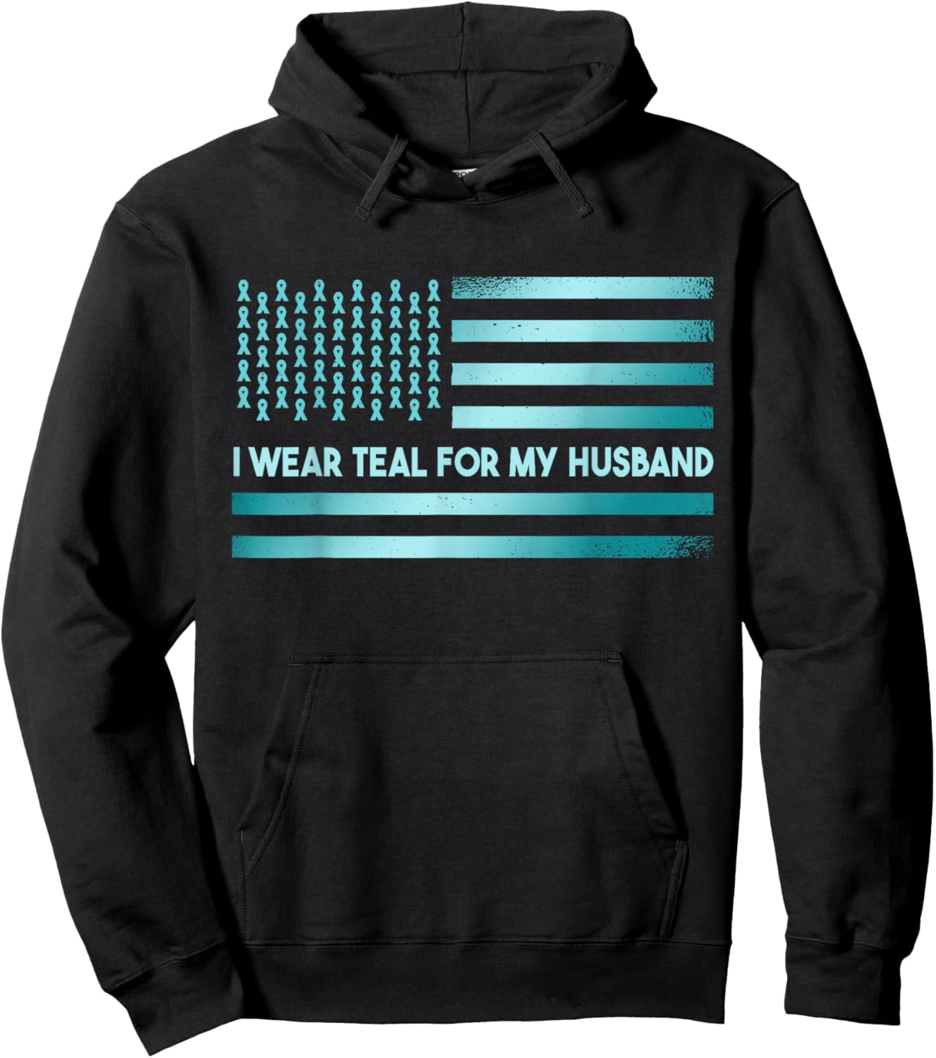 I Wear Teal For My Husband | PTSD Awareness Hoodie - Hoodie | Black