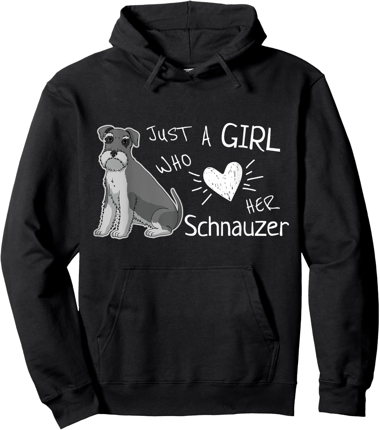 Just A Girl Who Loves Her Schnauzer Dog Puppy Love Hoodie - Hoodie | Black