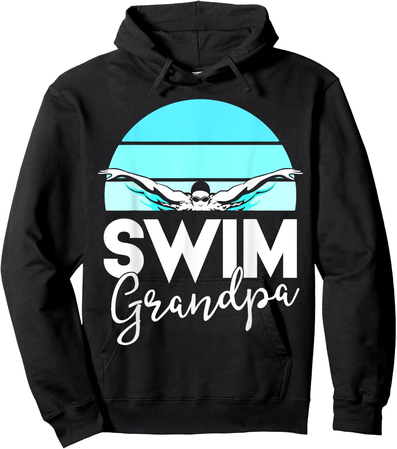 Swim Team Shirt Grandpa Papa Swimming Meet Swimmer Gift Hoodie - Hoodie | Black