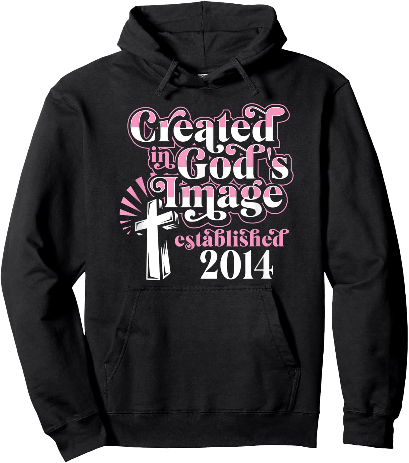 Created In Gods Image Established 2014 Christian Birthday Hoodie - Hoodie | Black