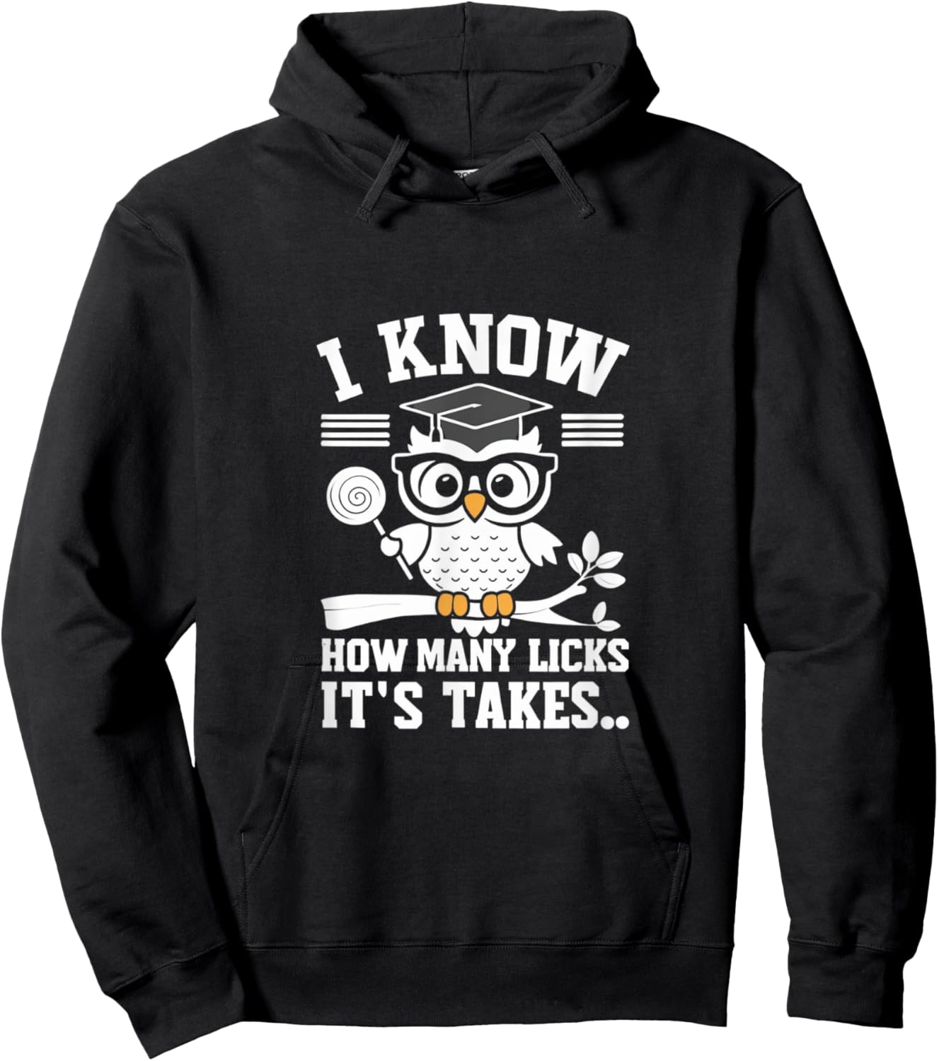 Funny Owl I Know How Many Licks It's Takes Hoodie - Hoodie | Black
