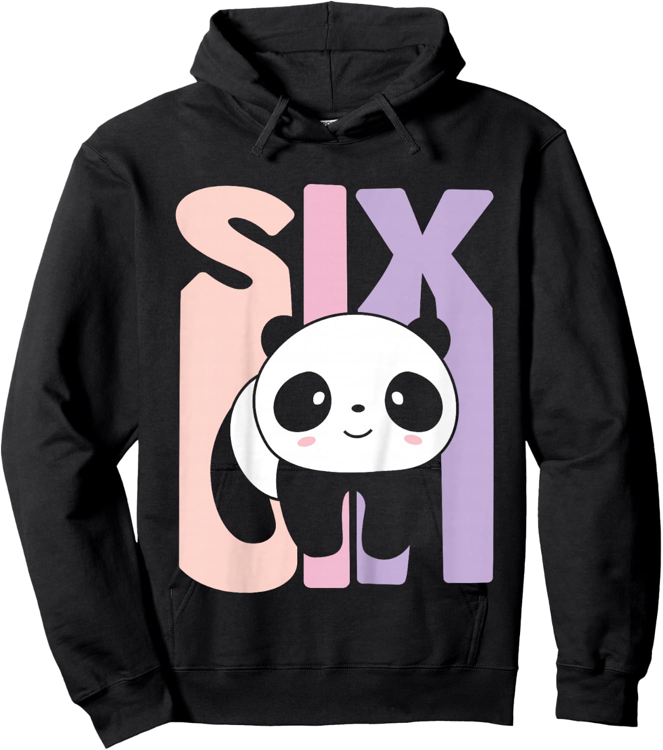 6 Year Old Cute Panda Birthday Girl 6th B-day Hoodie - Hoodie | Black