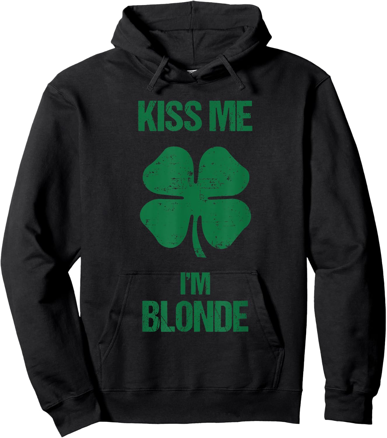 Kiss Me I'm Blonde Shirt St Patricks Day Drinking Hoodie - Hoodie | Black