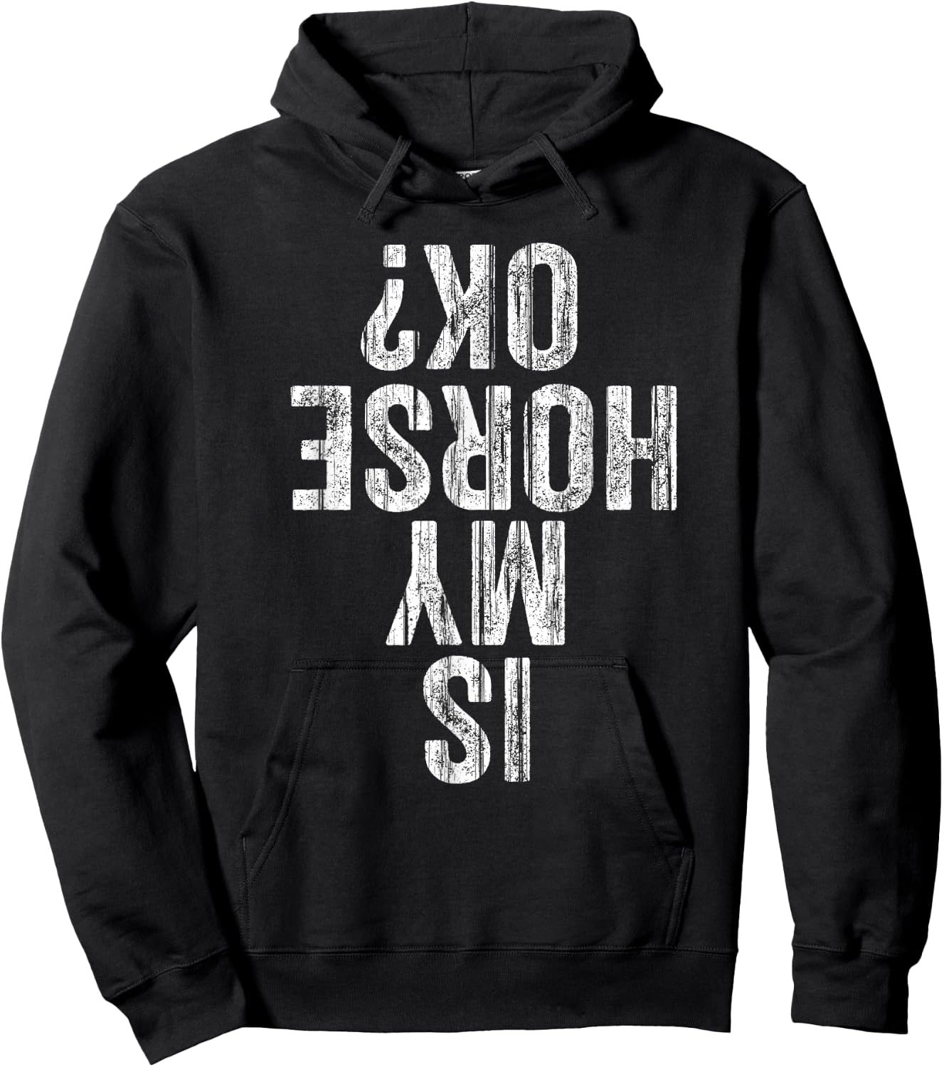 Is My Horse OK Horseback Riding Equestrian Lovers Hoodie - Hoodie | Black