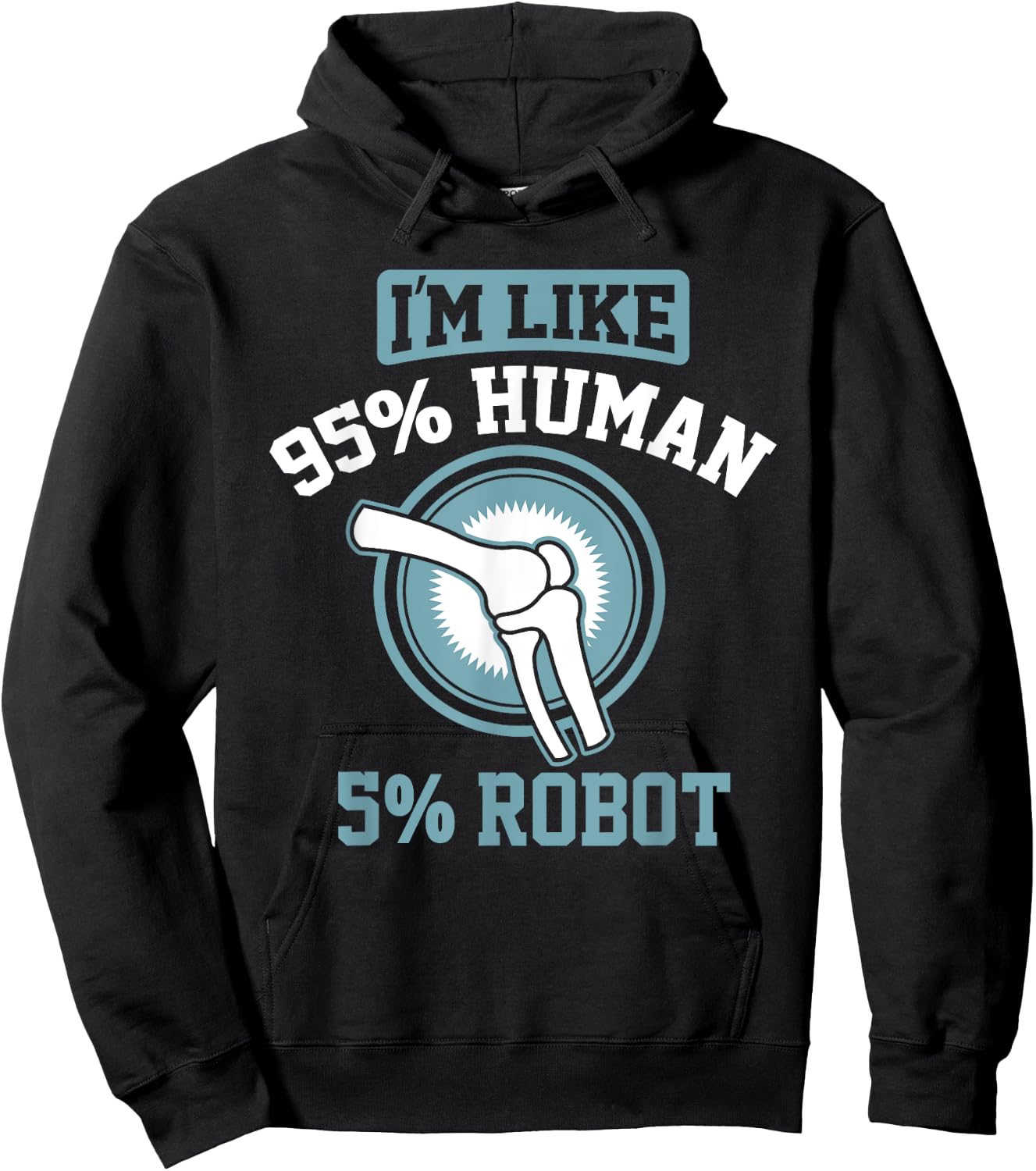 Funny Titanium Knee Replacement Bionic Surgery Get Well Gift Hoodie - Hoodie | Black