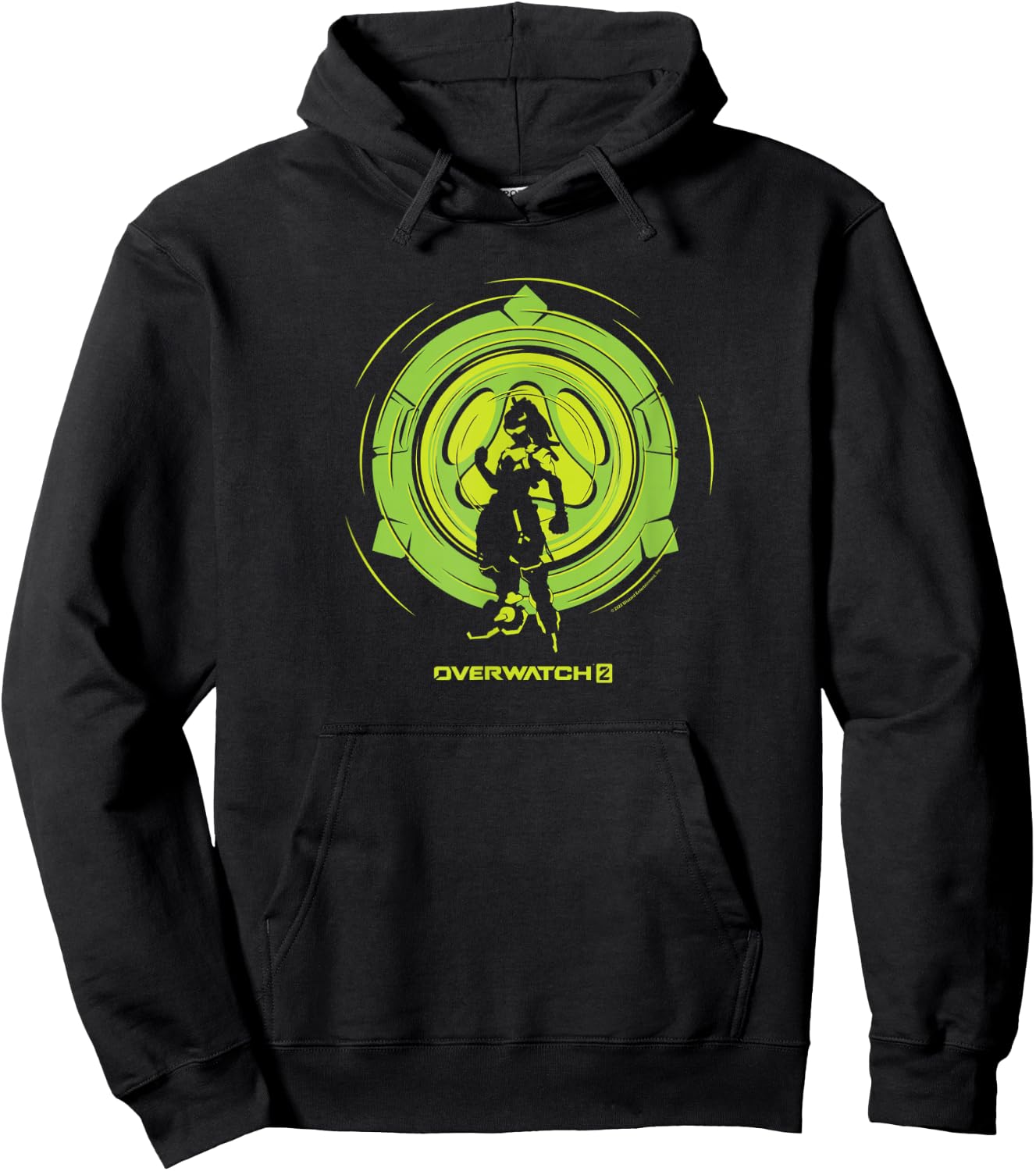 Overwatch 2 Lúcio Center Green Bullseye Logo Hoodie - Hoodie | Black