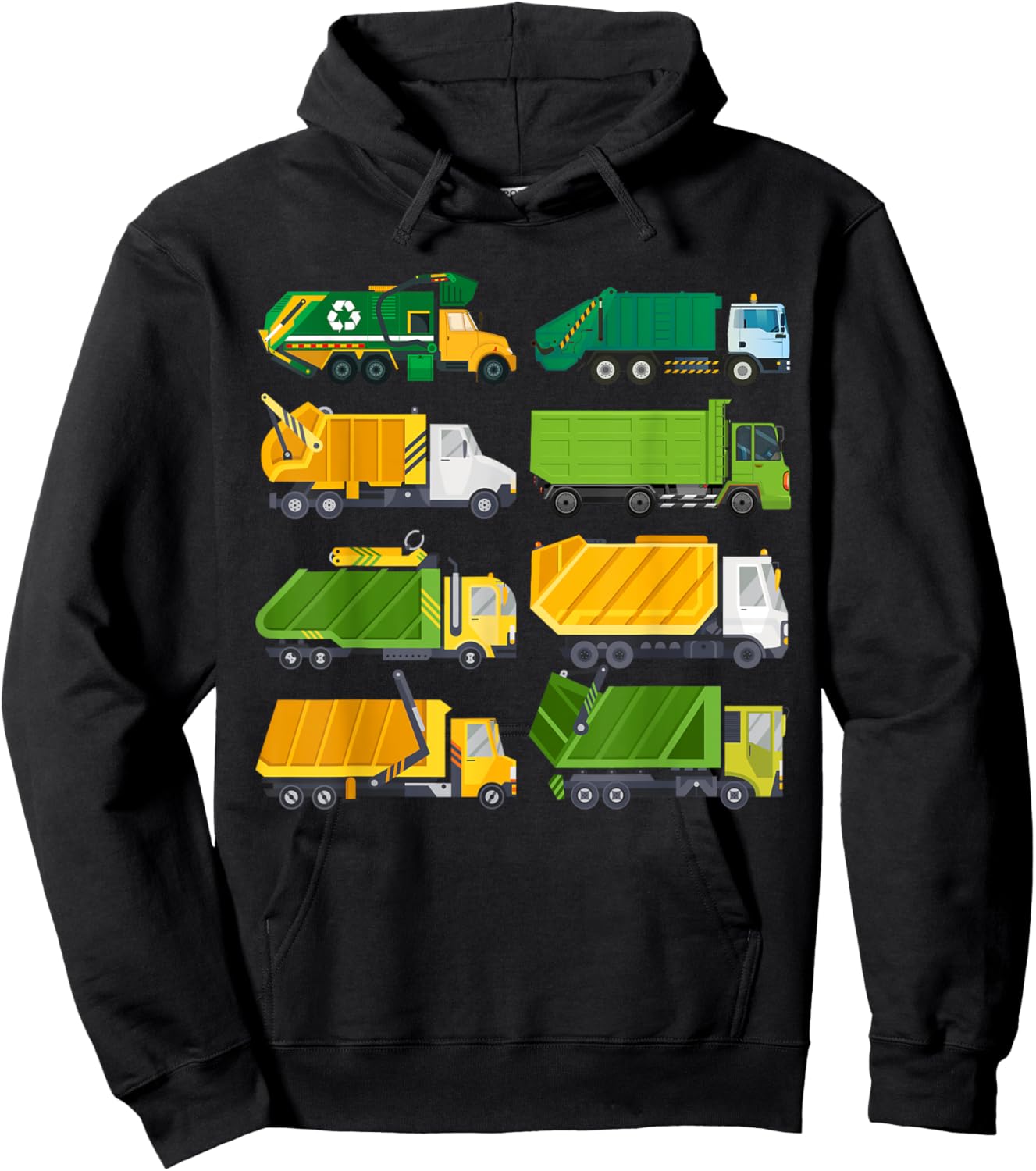 Funny Garbage Truck For Toddler Boys Kids Trash Recycling Hoodie - Hoodie | Black