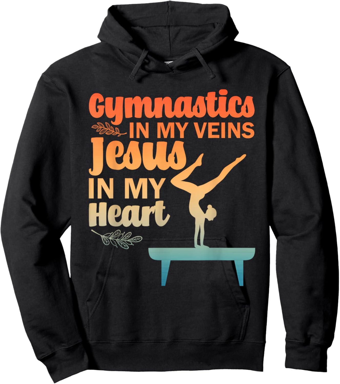 Funny Gymnastics Design Women Gymnast Jesus Lovers Hoodie - Hoodie | Black