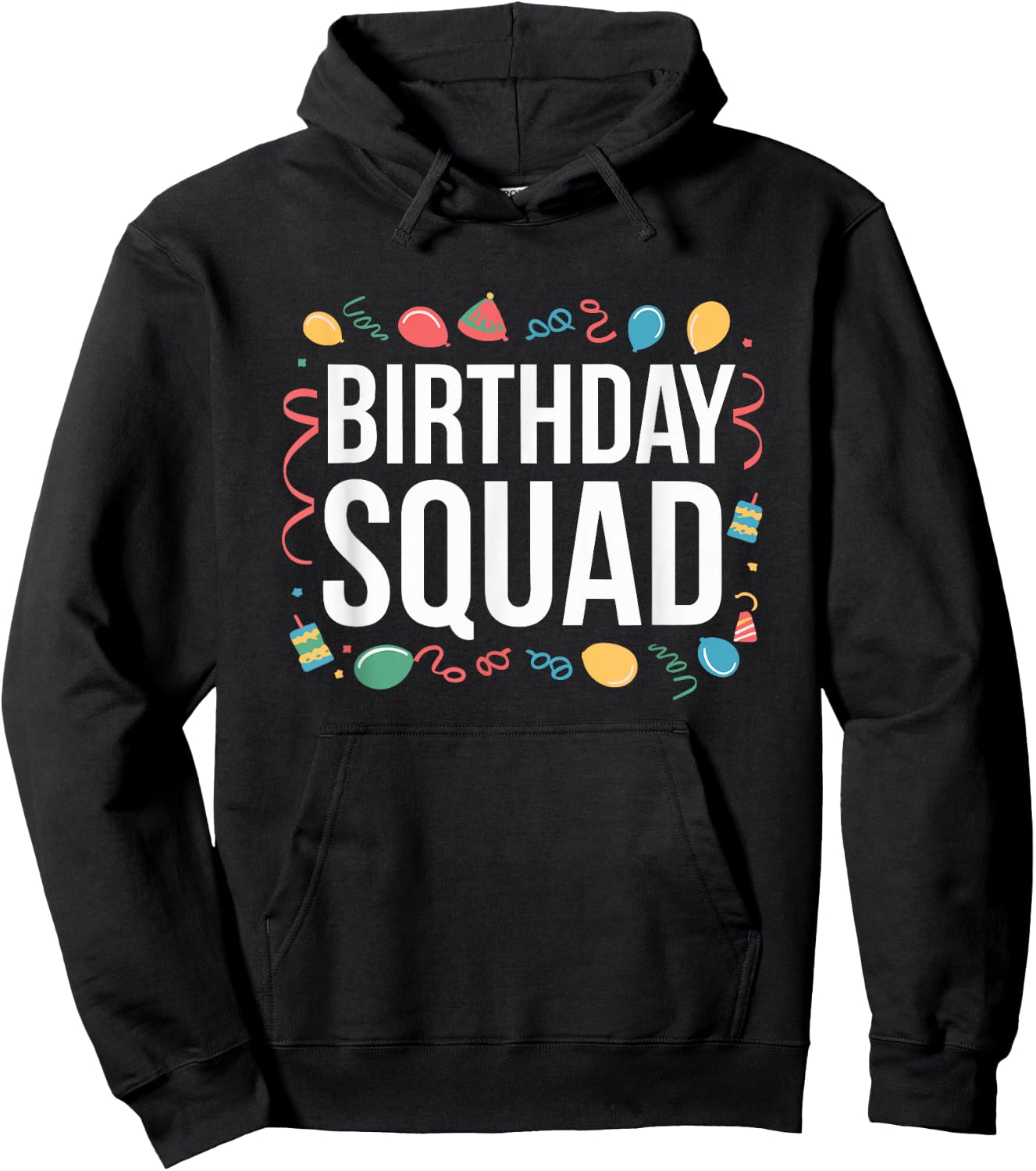 Birthday Squad, Birthday Celebration Crew Hoodie - Hoodie | Black