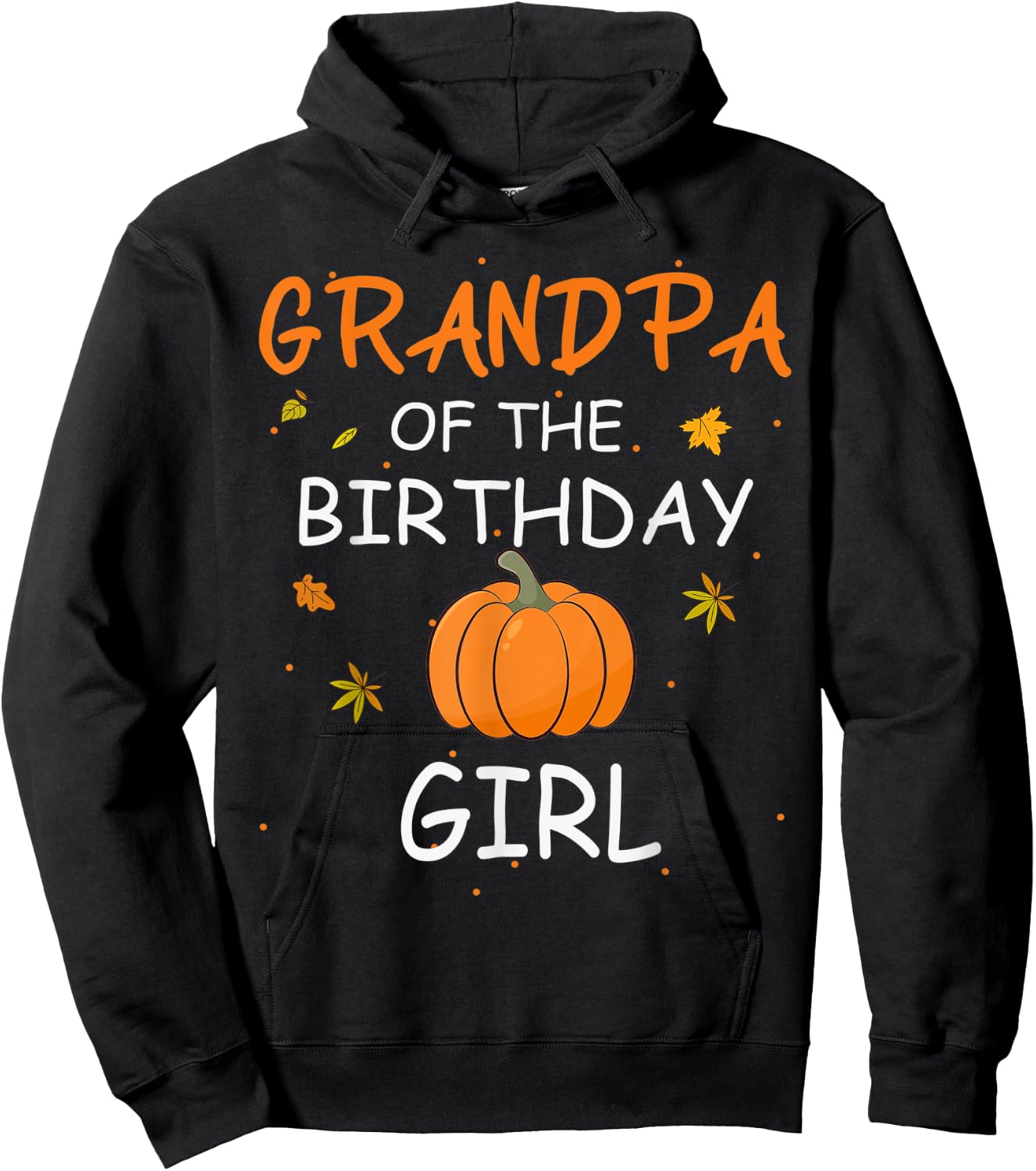 Grandpa of the Birthday Girl Pumpkin 1st Birthday Family Hoodie - Hoodie | Black