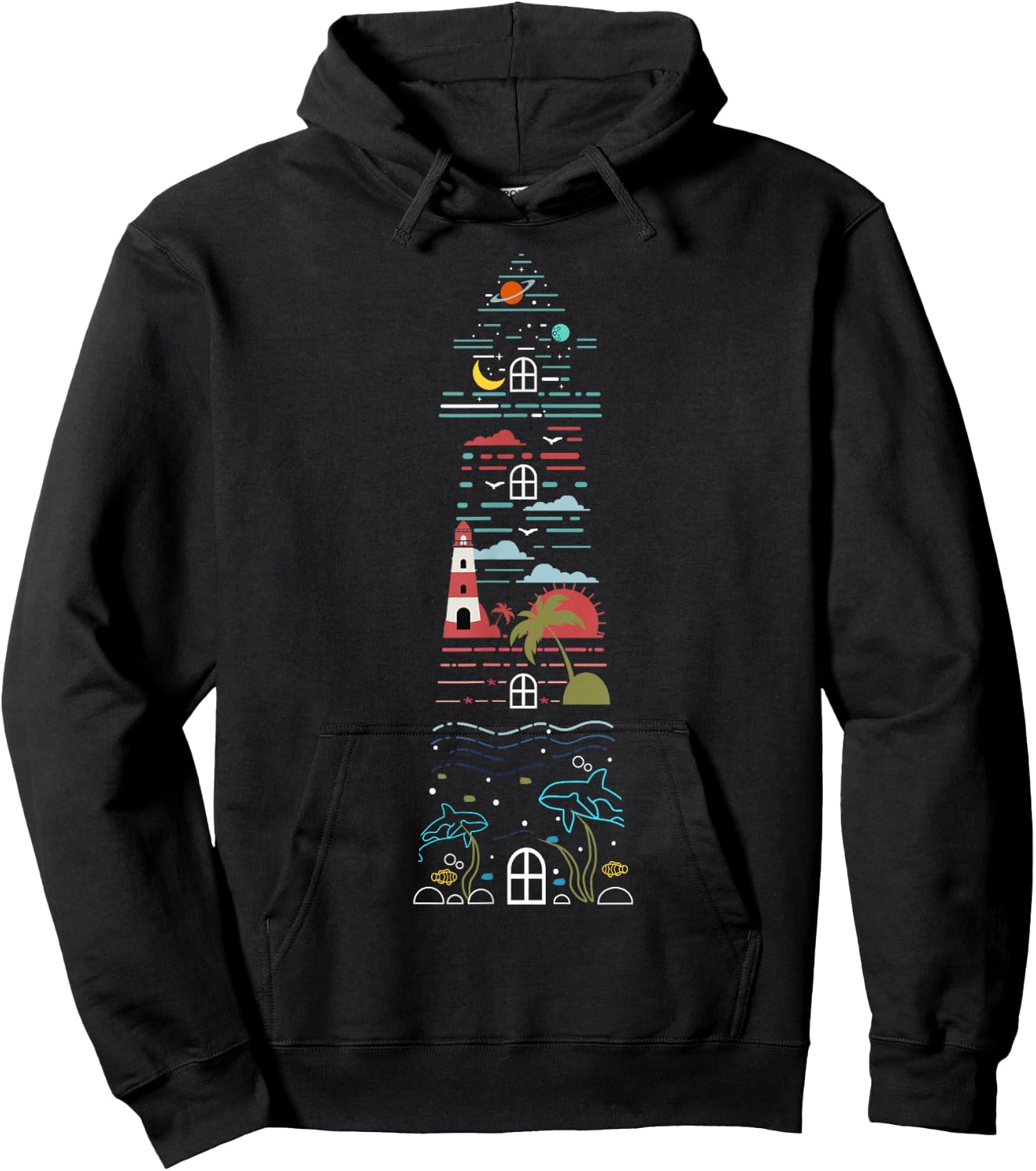 Lighthouse Graphic Gifts Men Kids Hoodie - Hoodie | Black