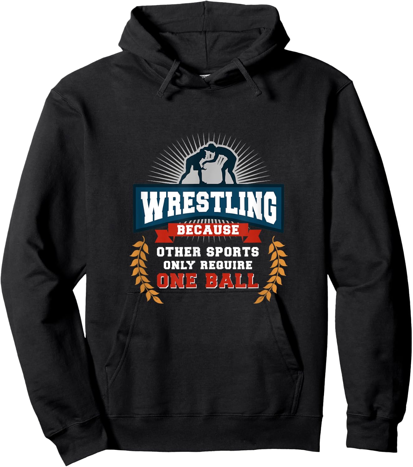 Funny Only Require One Ball Wrestling Gift Youth Men Boy Hoodie - Hoodie | Black