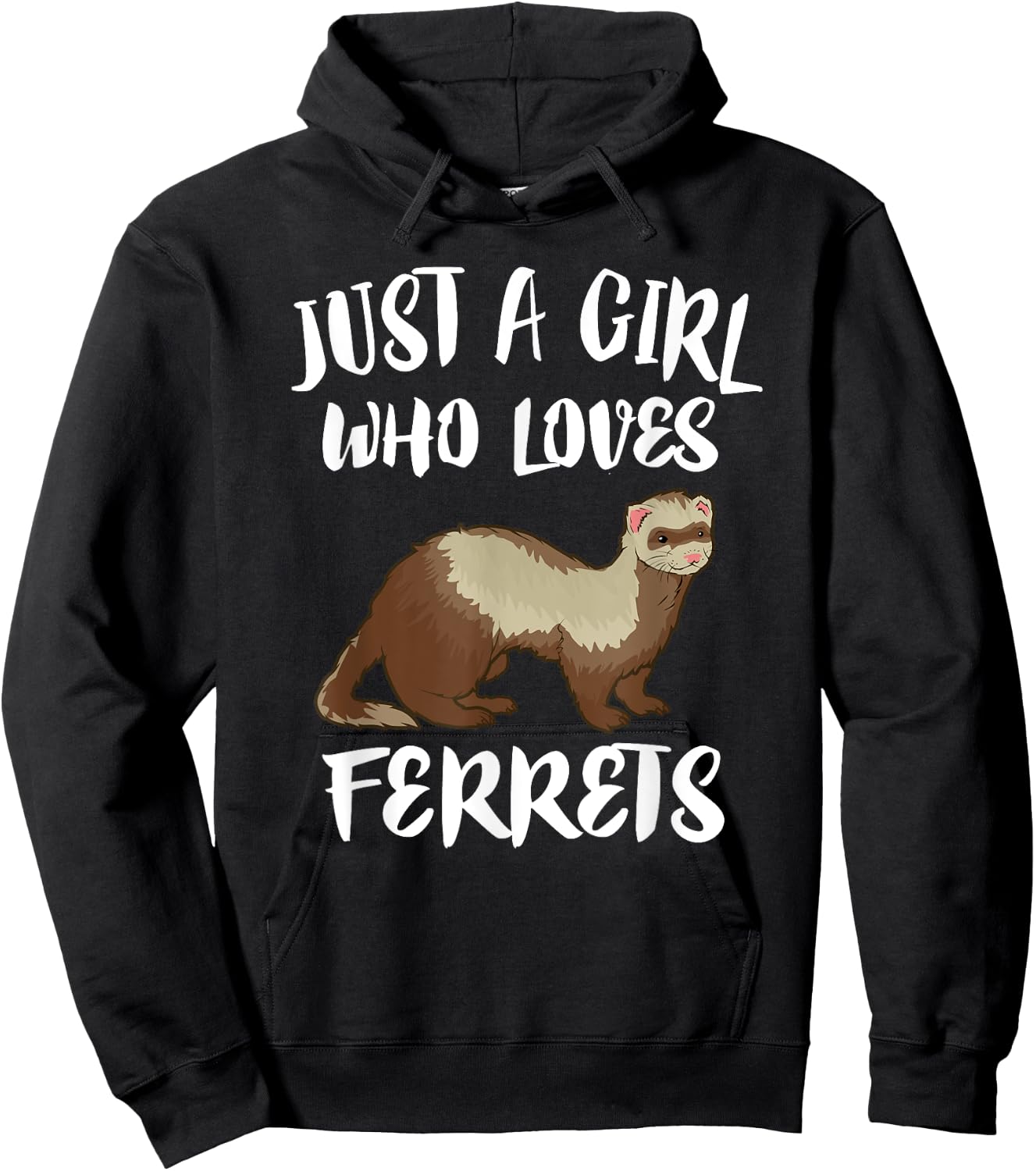 Just A Girl Who Loves Ferrets Ferret Lover Gift Hoodie - Hoodie | Black