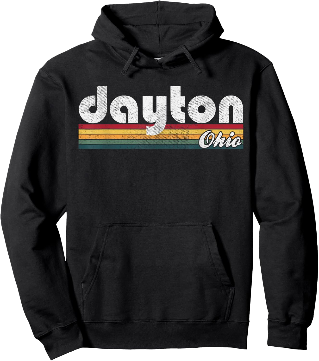 Dayton Ohio Vintage 70's 80's Retro Style Men Women Kids Hoodie - Hoodie | Black