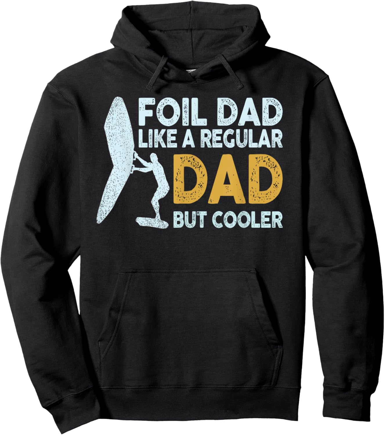 Wing Foiling Equipment for Wing Surfing Foil Dad Wing Foil Wingsurfing Retro -Adults Black Small Hoodie - Hoodie | Black