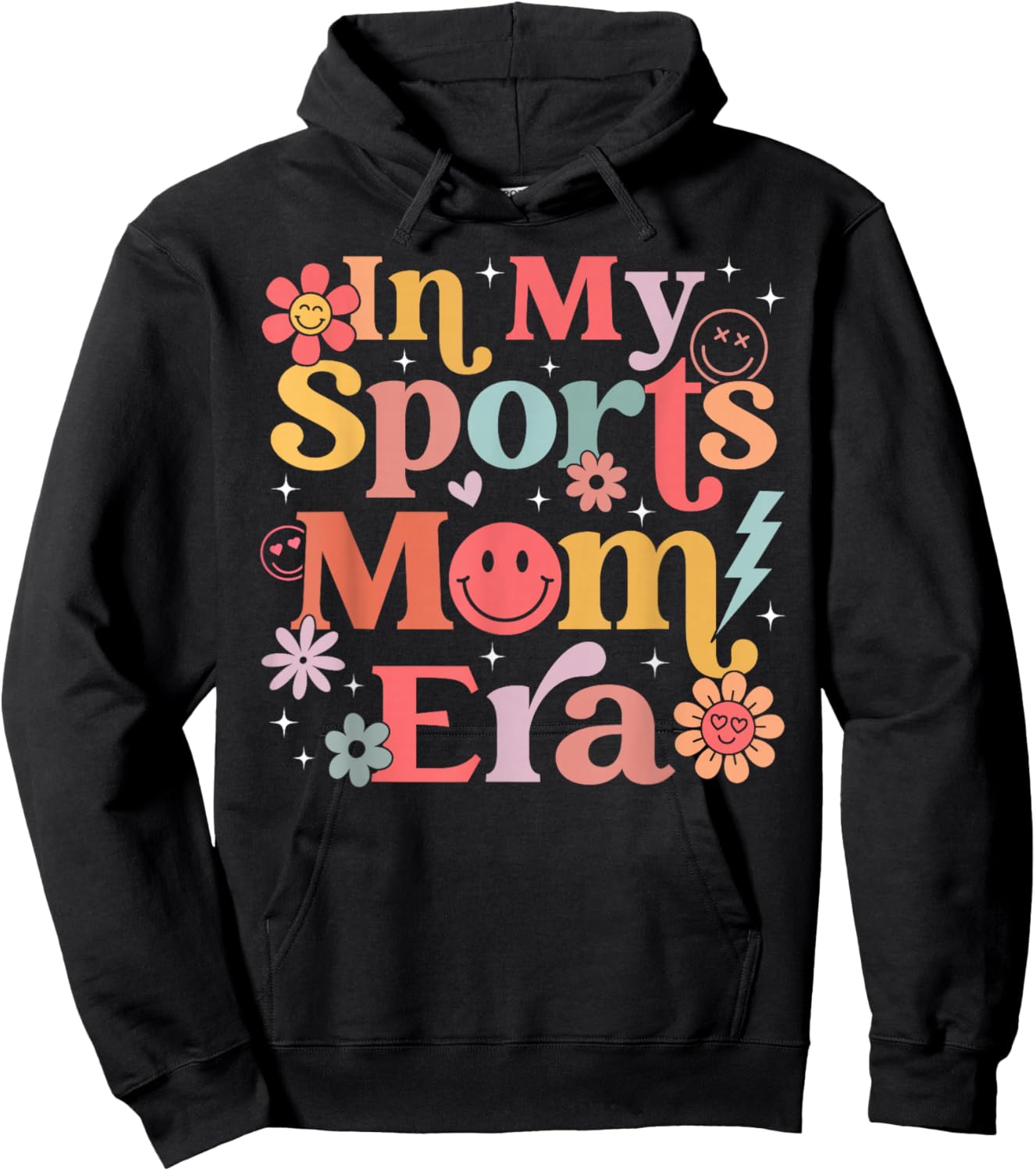 in My Sports Mom Era Sports Mom Life Sports Lover Trendy Hoodie - Hoodie | Black