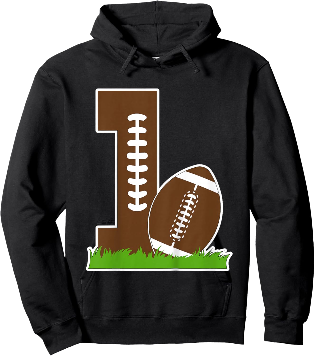 Kids 1st Birthday Party Football Boy One Year Old Football Player Hoodie - Hoodie | Black