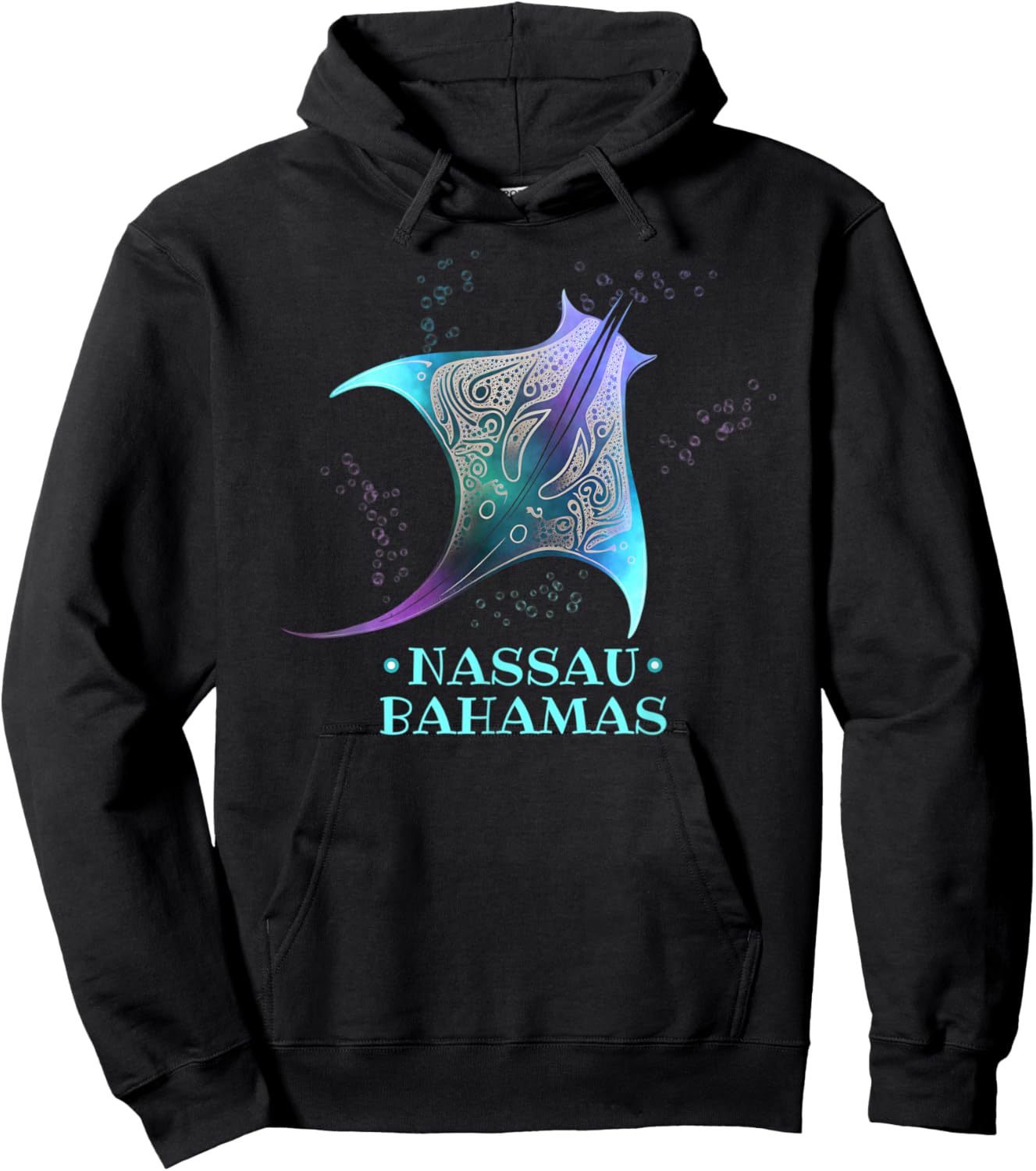 Stingray Manta Ray Scuba Diving - Nassau, Bahamas Hoodie - Hoodie | Black