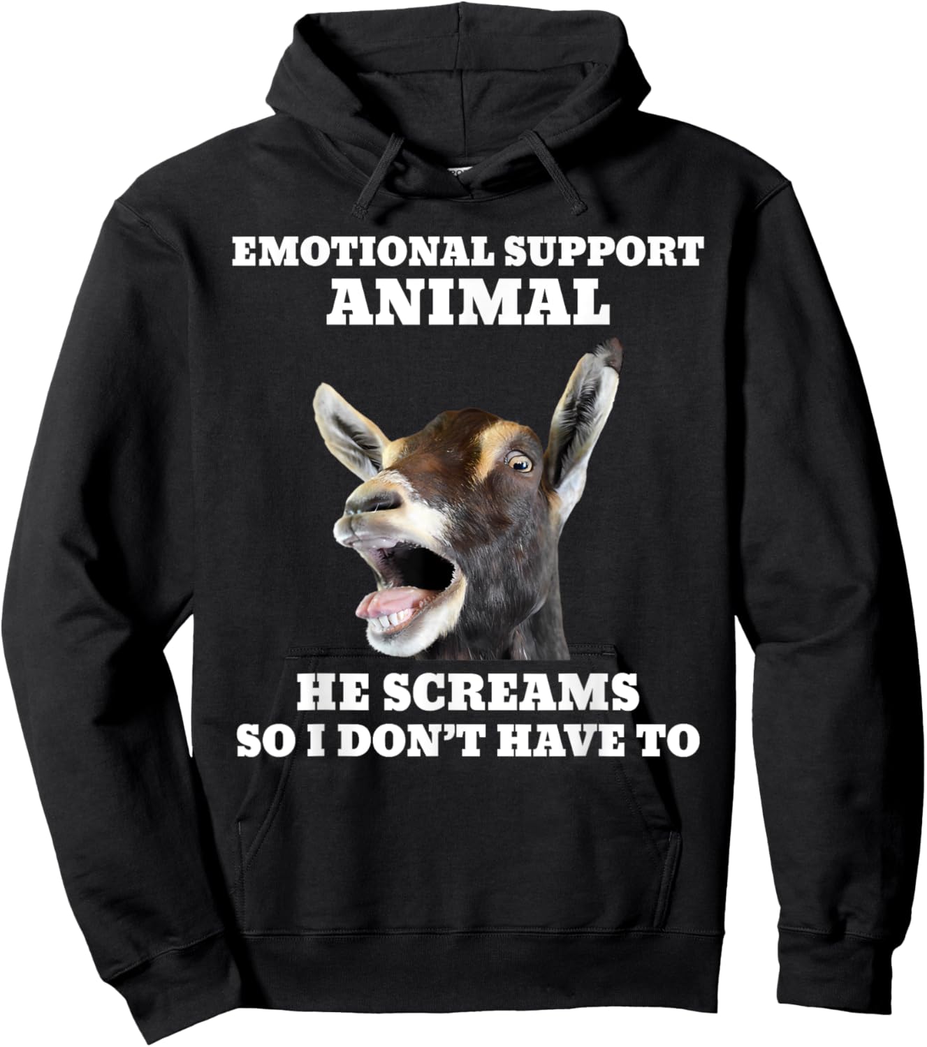 Screaming Goat Emotional Support Animal Hoodie - Hoodie | Black