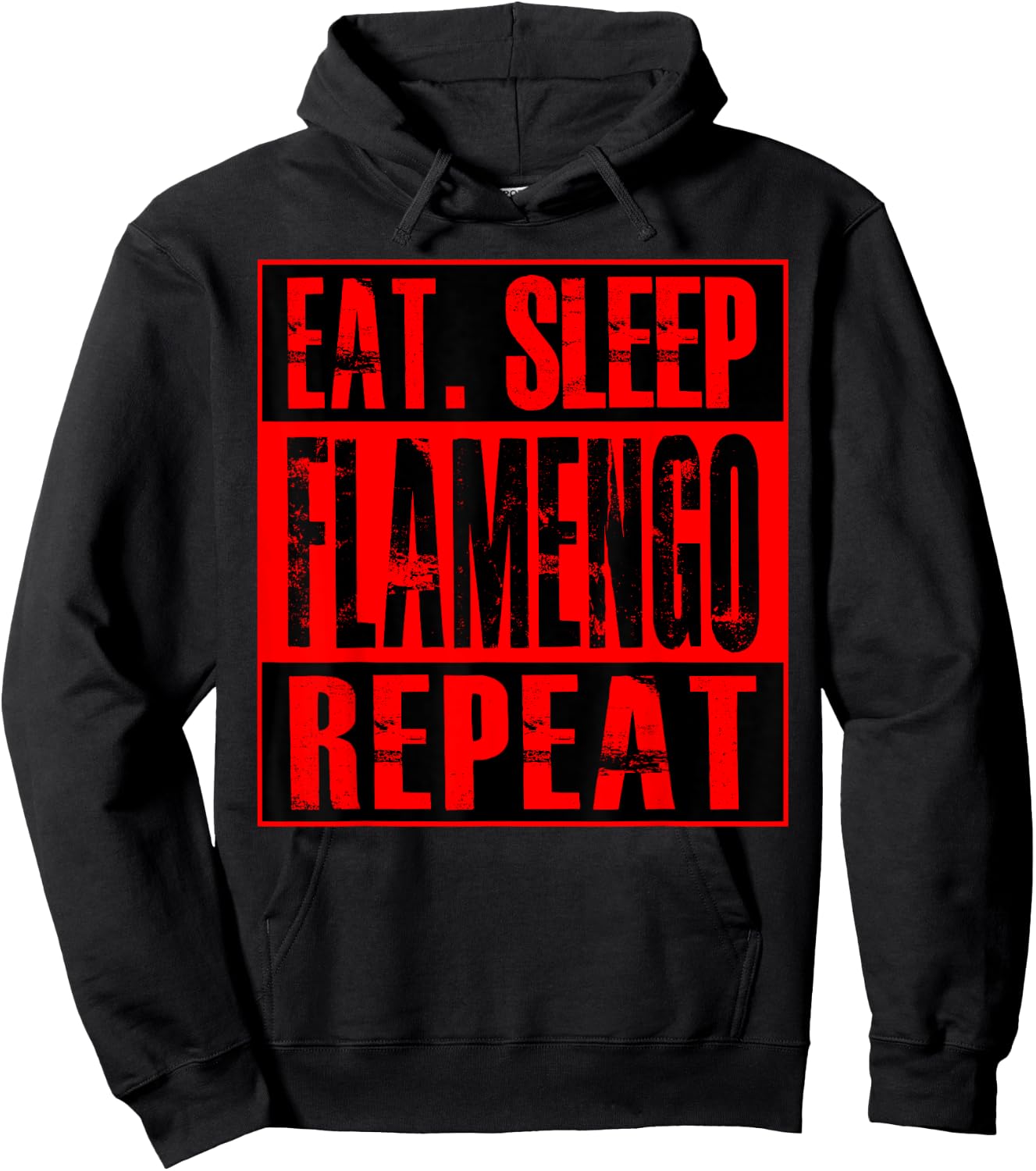 Flamengo Soccer - Camisa Eat Sleep Flamengo Repeat Hoodie - Hoodie | Black