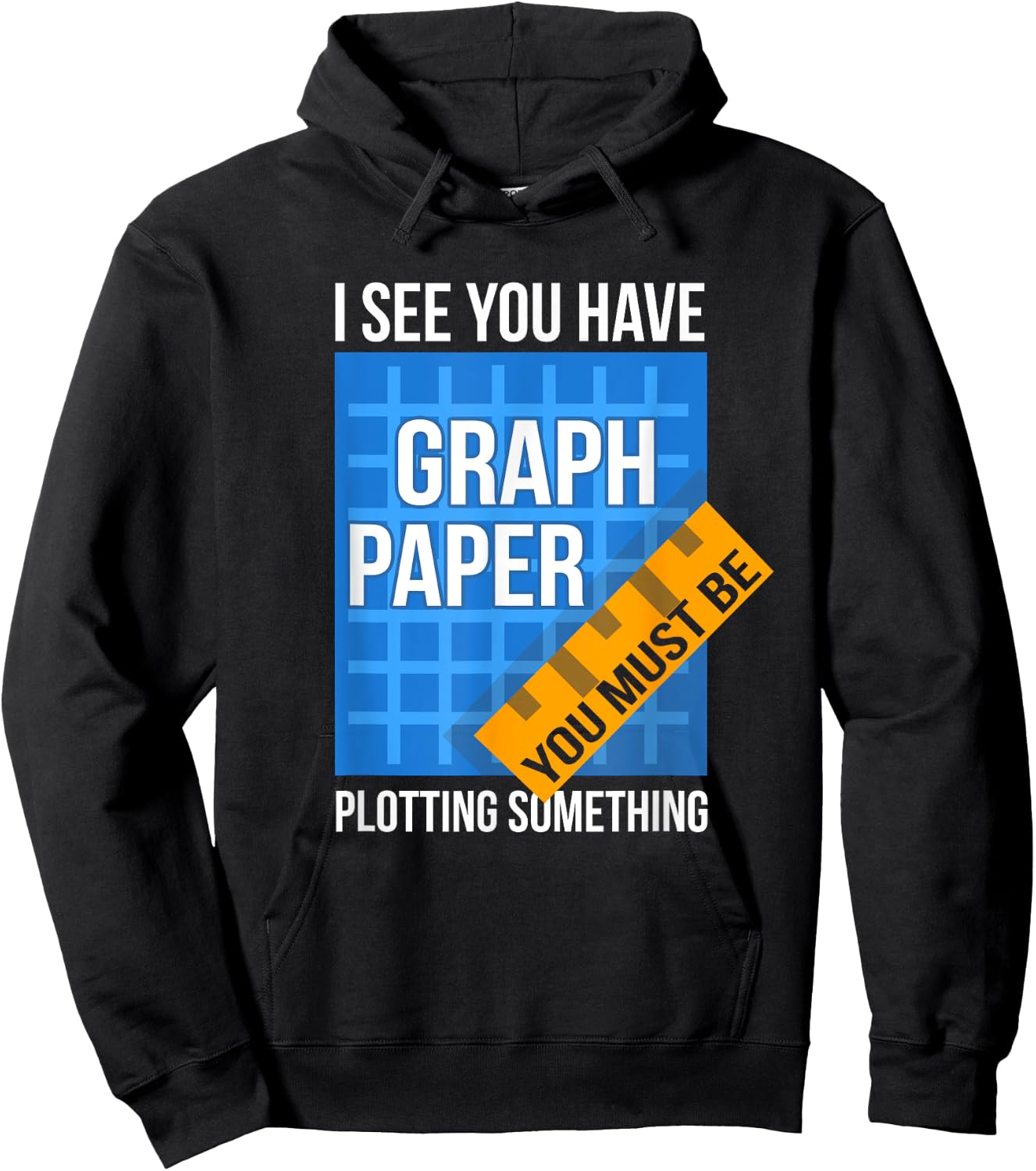 I See U Have Graph Paper You Must Be Plotting Something Hoodie - Hoodie | Black