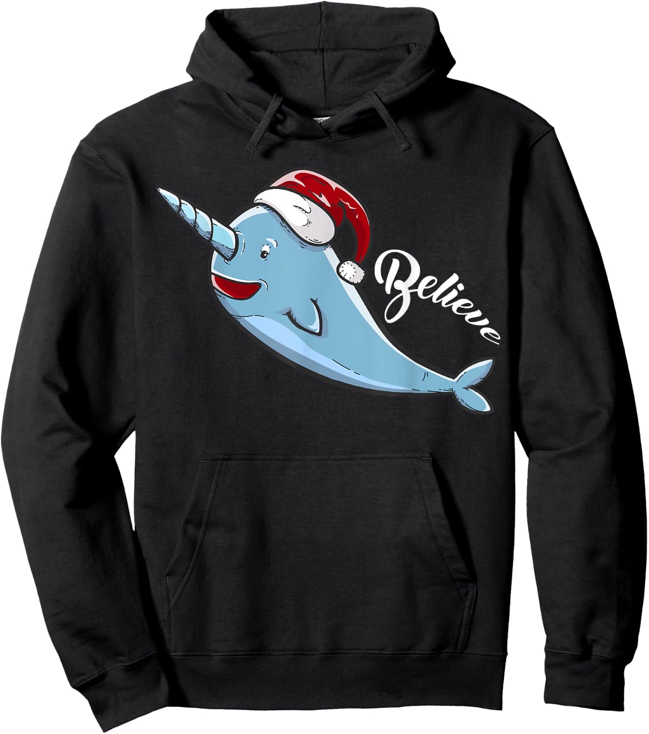 Narwhal | Unicorn of the Sea | Xmas PJ Gift Hoodie - Hoodie | Black