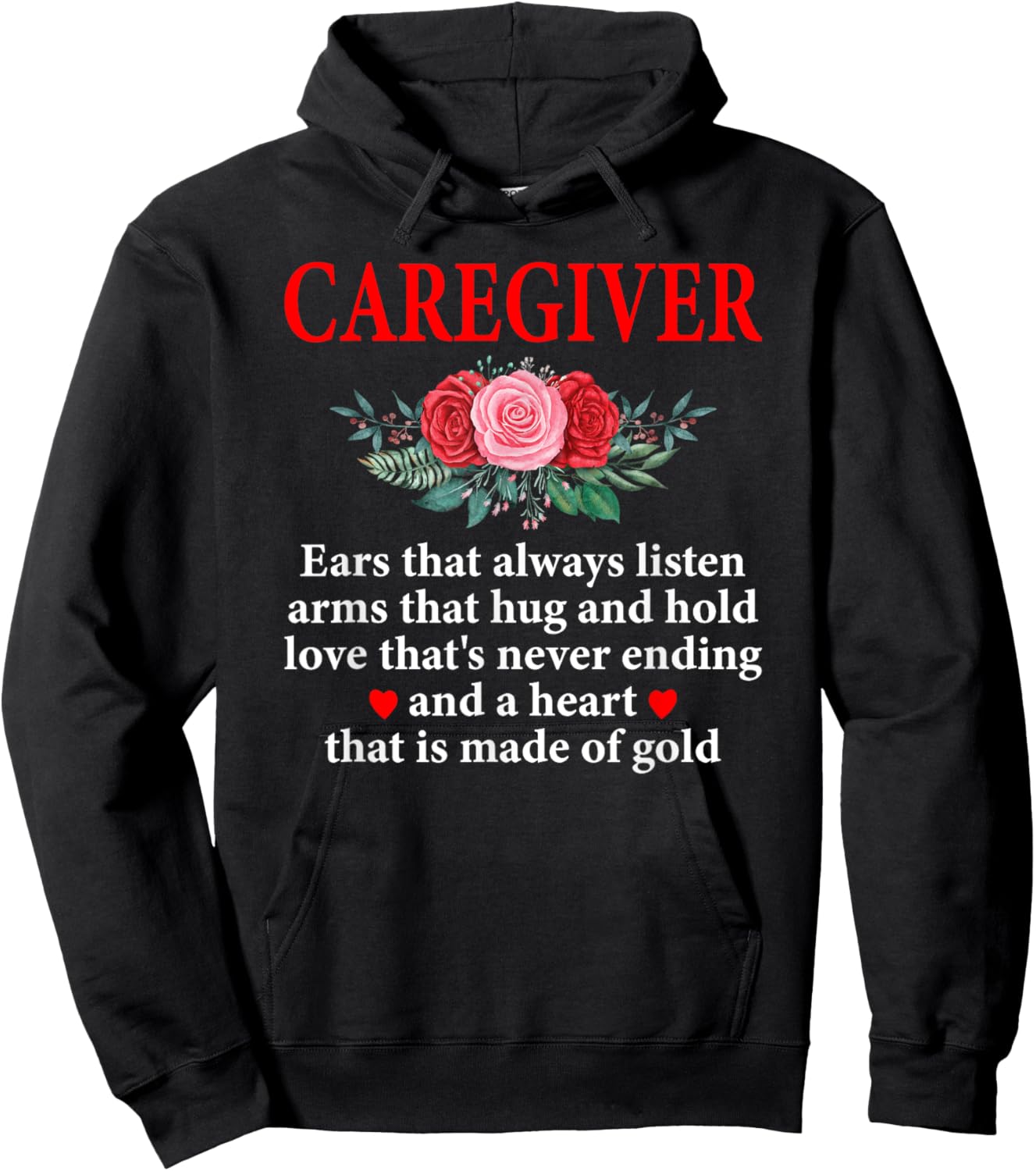 Caregiver Definition Caregiving Nursing Caretaker Nurse , Small, Black Hoodie - Hoodie | Black