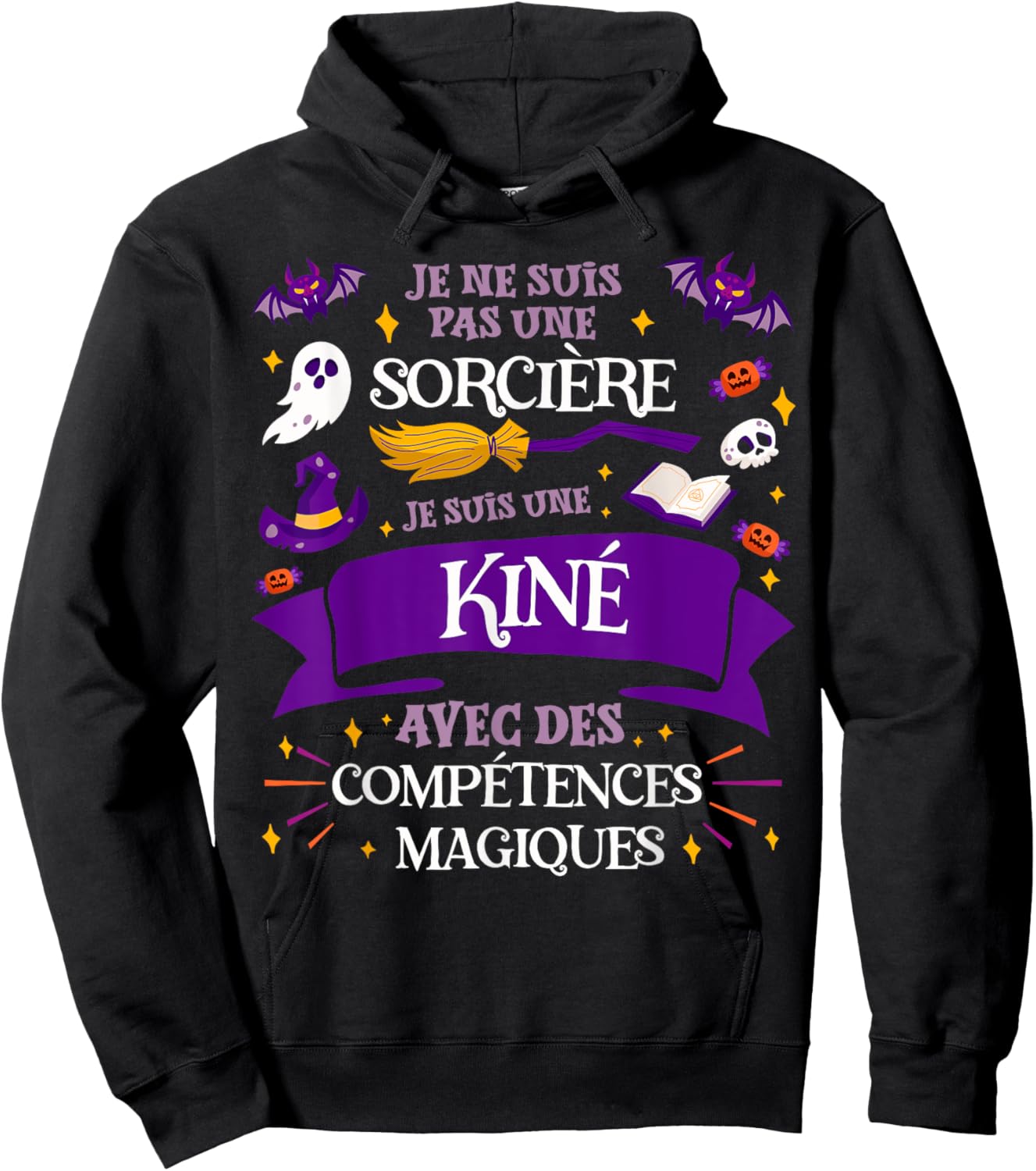 Pas Une Sorcière Je Suis Une Kiné Women's Gift Thank You , Black, S Hoodie - Hoodie | Black
