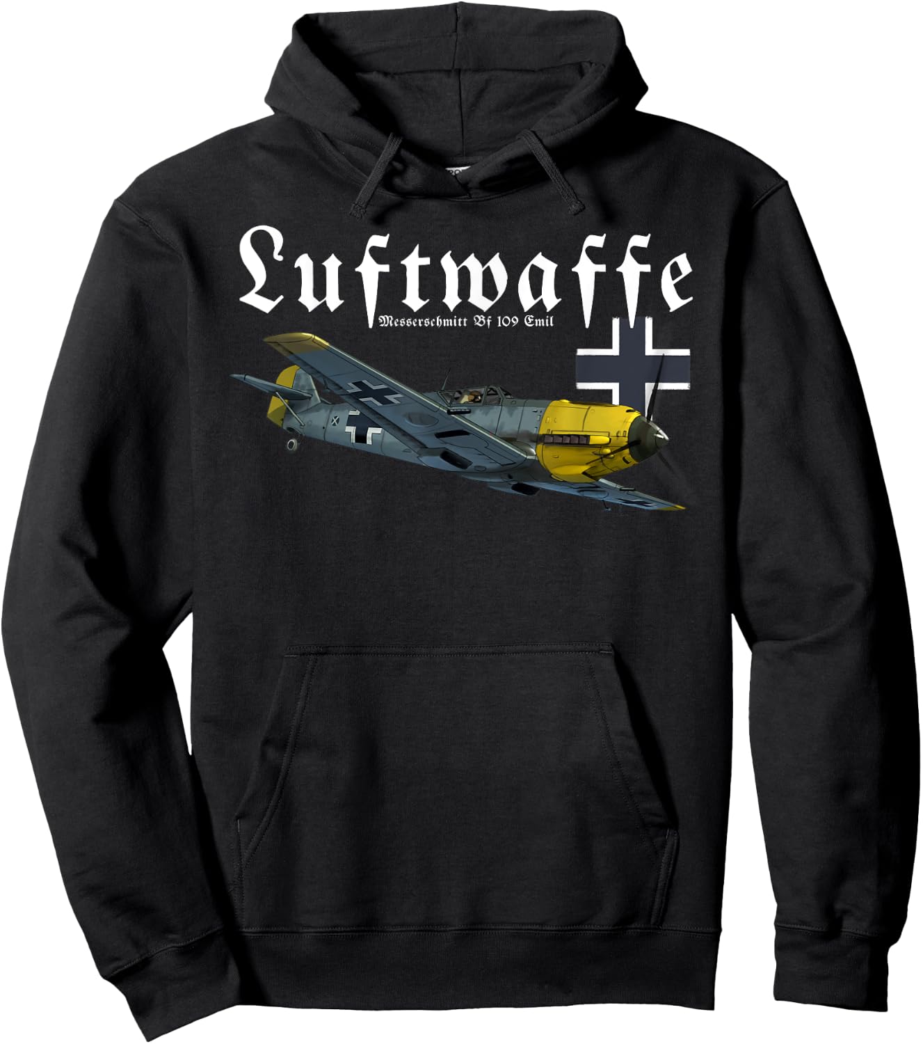 German Warbird I Messerschmitt BF-109 I WW2 Airplanes Hoodie - Hoodie | Black
