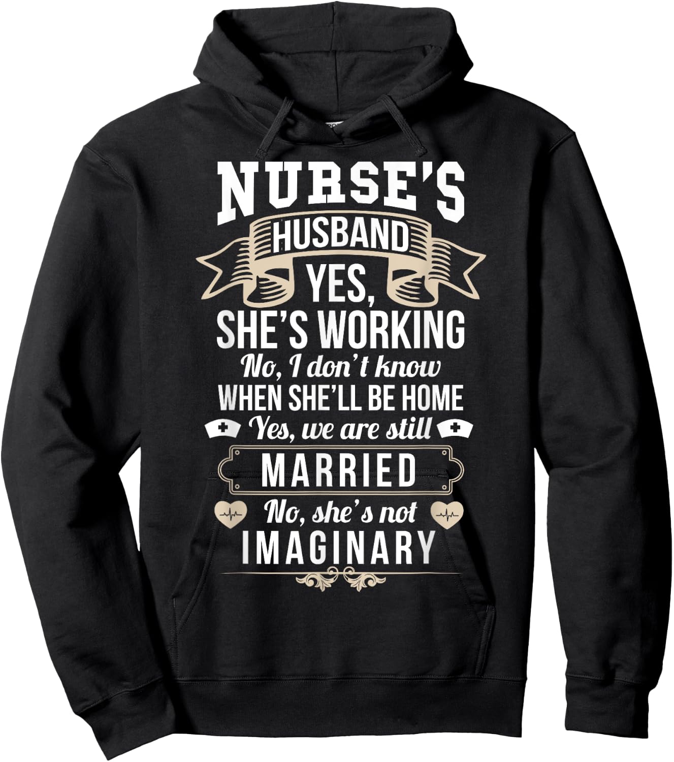 RN LVN Nurse Husband Sarcastic Funny Nursing Graduate Gift Hoodie - Hoodie | Black