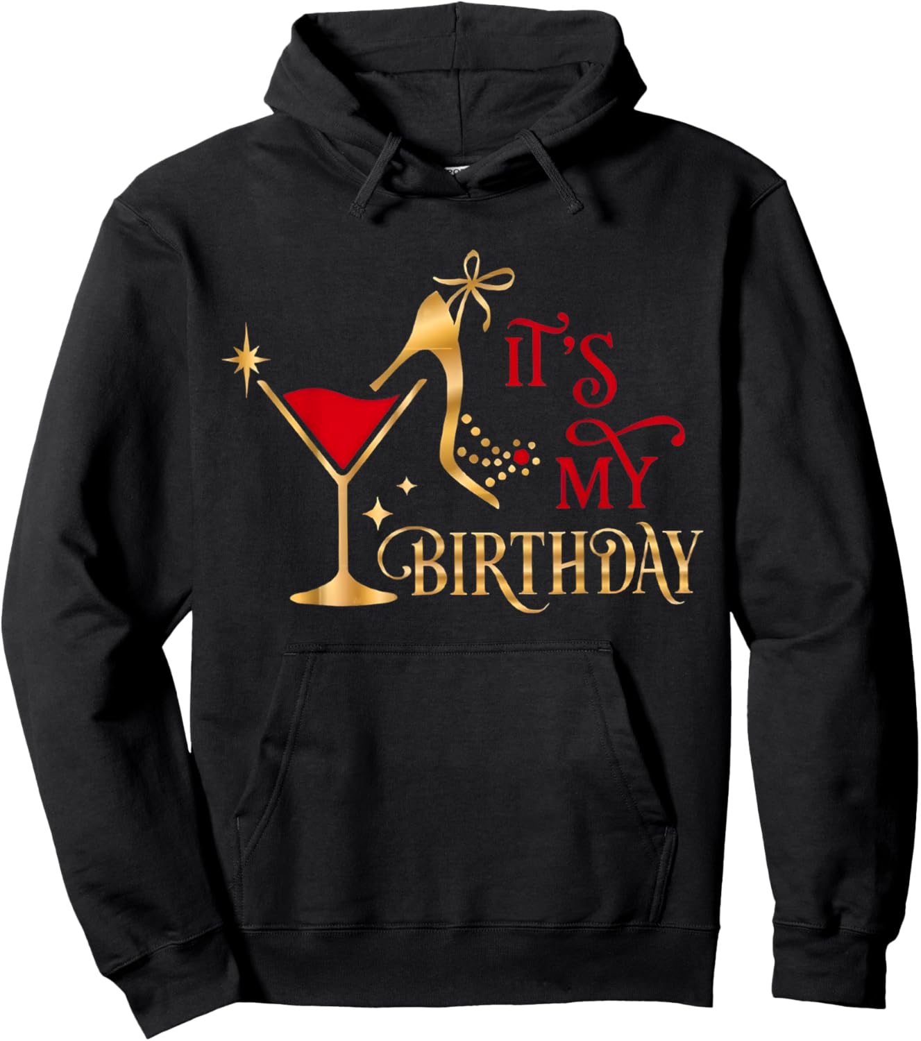 It's My Birthday Party Gifts Birthday Squad Drink Wine Queen Hoodie - Hoodie | Black