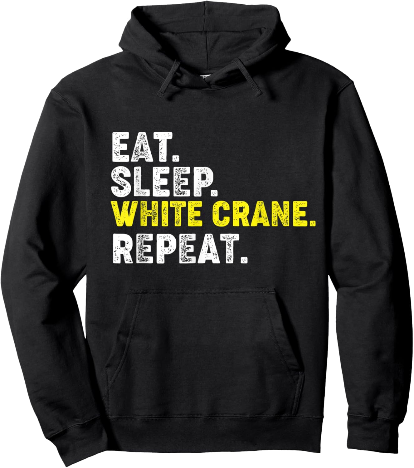 Eat Sleep White Crane Repeat. Kung Fu Chinese Martial Arts Hoodie - Hoodie | Black
