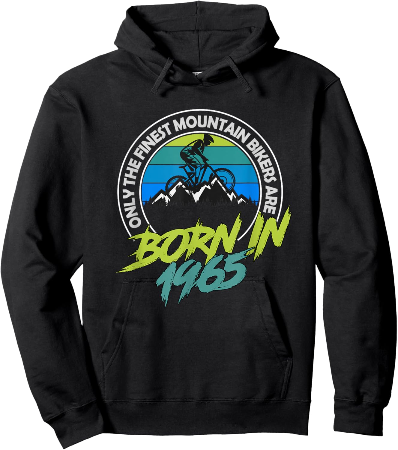 60 Year Old MTB Born in 1964 60th Birthday Mountain Biker Hoodie - Hoodie | Black