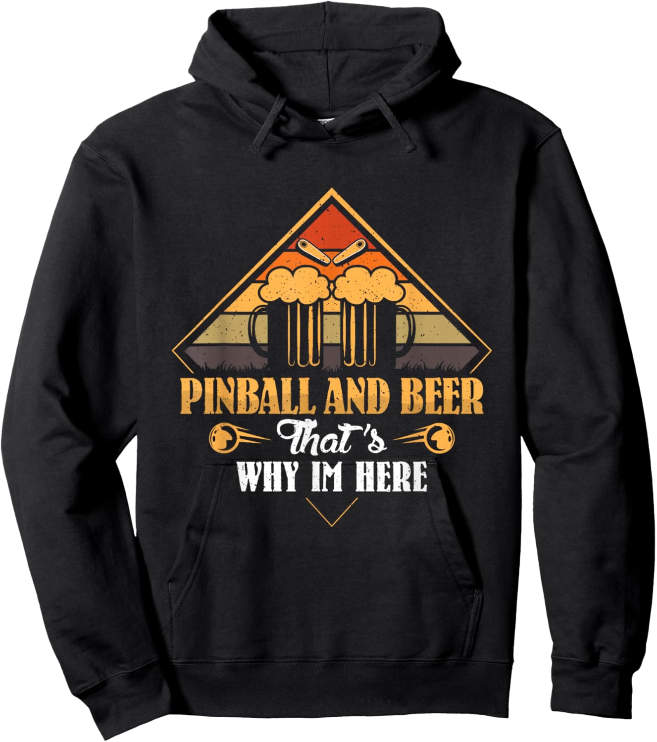 Pinball and Beer thats why im here - Beer Pinball Hoodie - Hoodie | Black