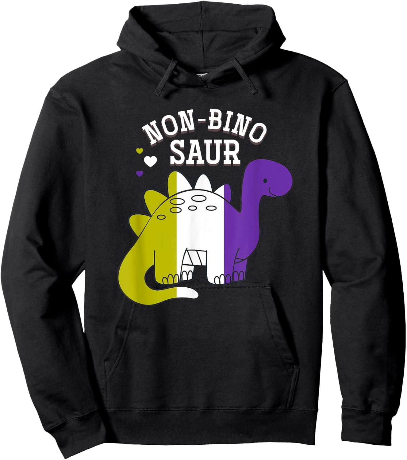 Non Binosaur Non Binary Hoodie - Hoodie | Black